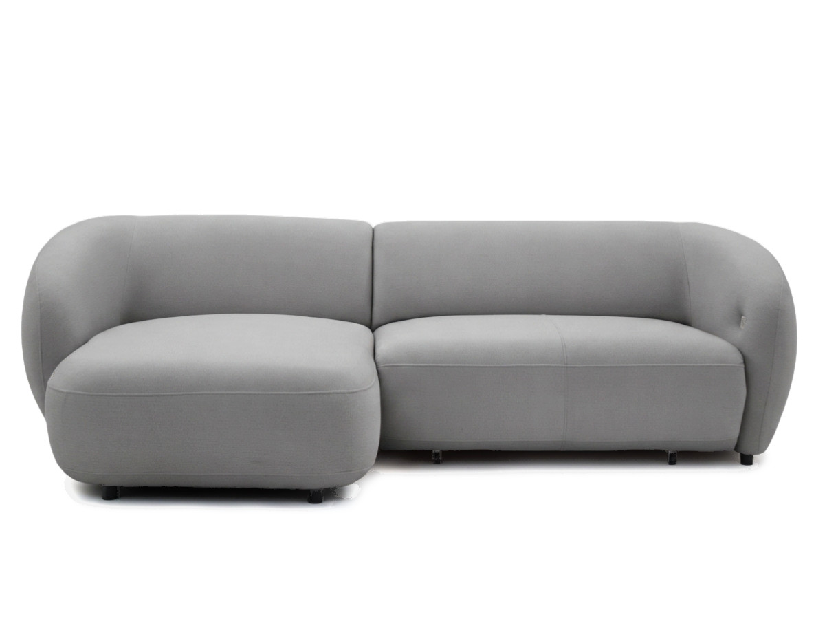 Bobochic Halo Ecksofa mit Schlaffunktion Stoff Grau Ecke links