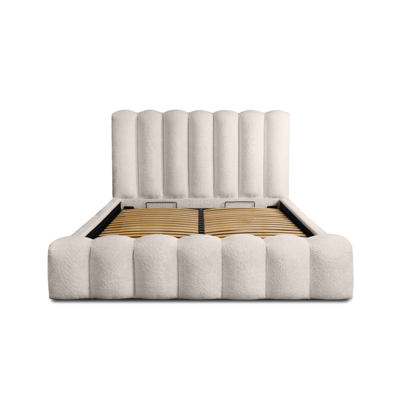 Polsterbett Laro Boucle 160x200 mit Metallrahmen Euphoria 02 Cream