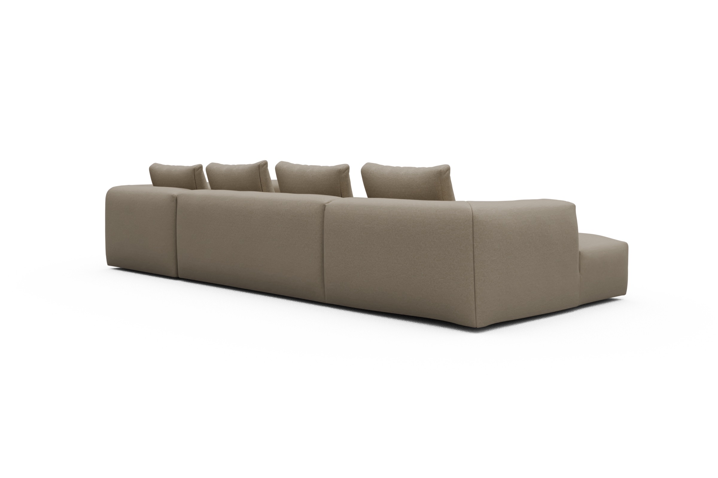 Wohnlandschaft Fred Chaiselongue links mit 2-Sitzer und lange Armlehne rechts Satya-Natural