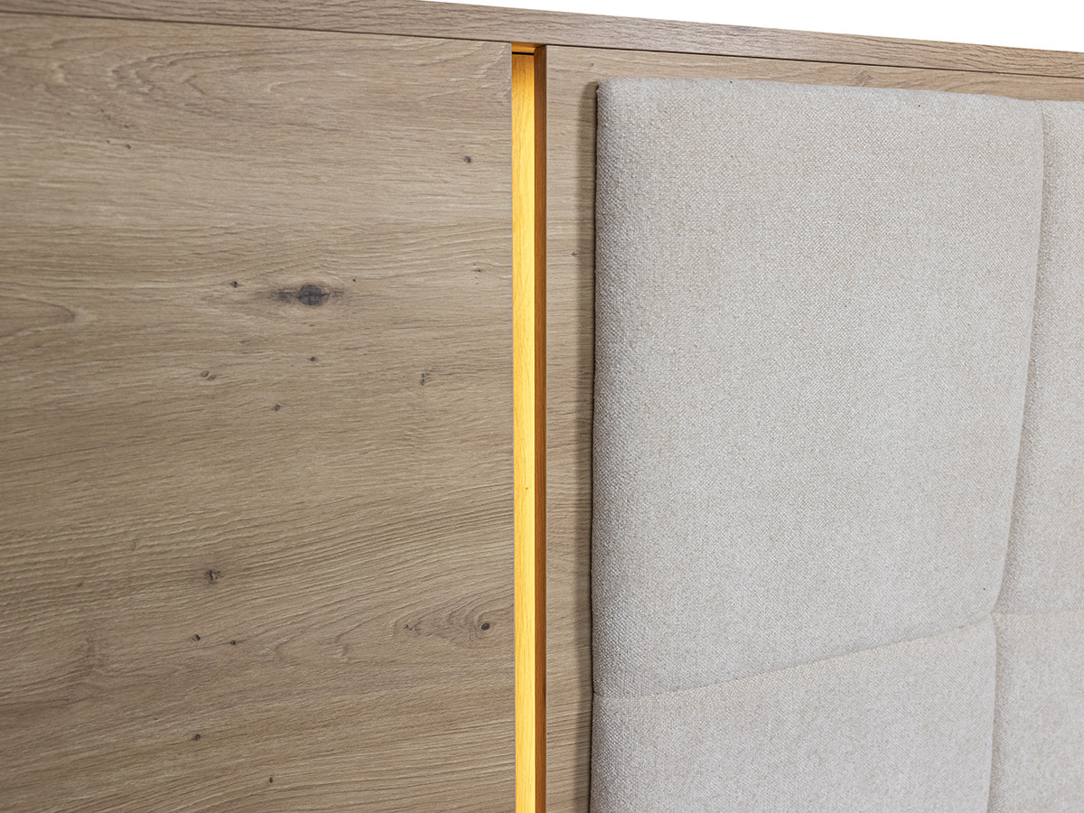 Bobochic Ryokan Polsterbett mit Bettkasten Strukturstoff Beige, Liegefläche 140 × 190 cm