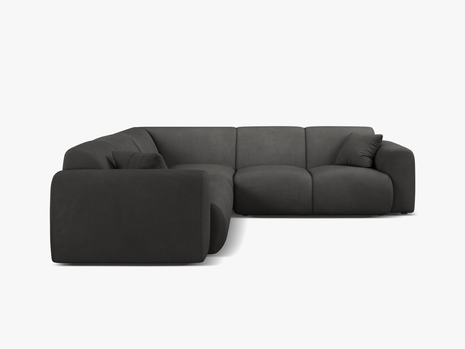 Micadoni Ecksofa Molino 5-Sitzer Strukturierter Stoff Rebel Dunkelgrau