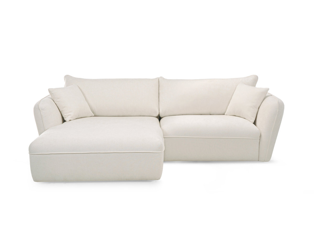 Bobochic Luigi Ecksofa Strukturstoff Weiß Ecke links