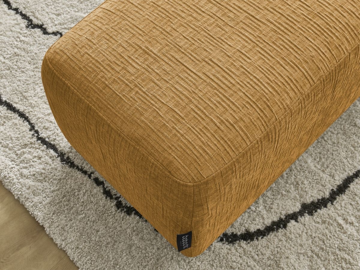 Bobochic Atilla Pouf Strukturstoff Gelb