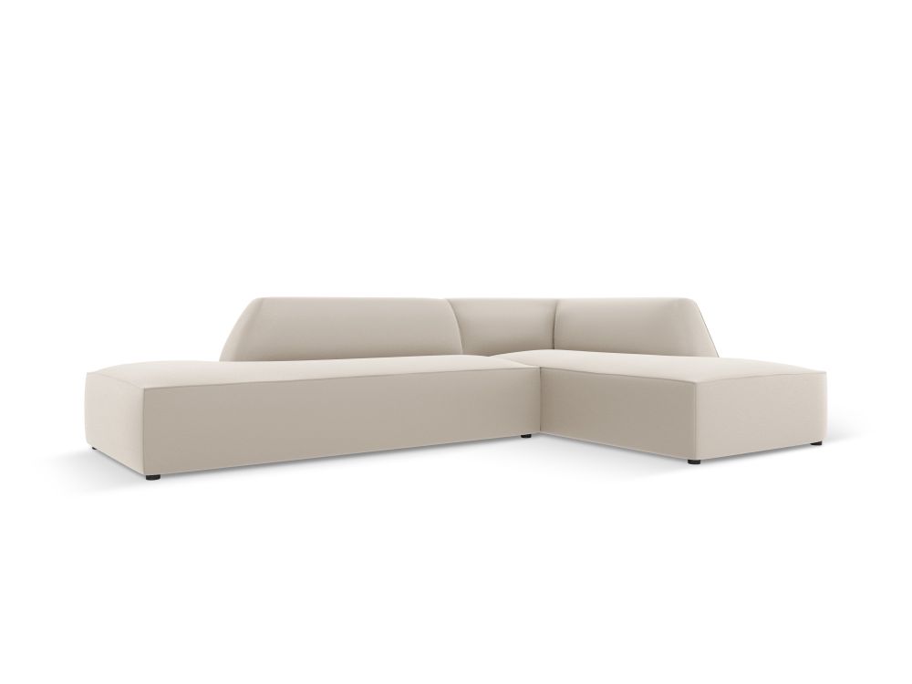 Cosmopolitan Design Ecksofa Siena 4-Sitzer offen Kunstleder Pacifico Taubengrau Rechts