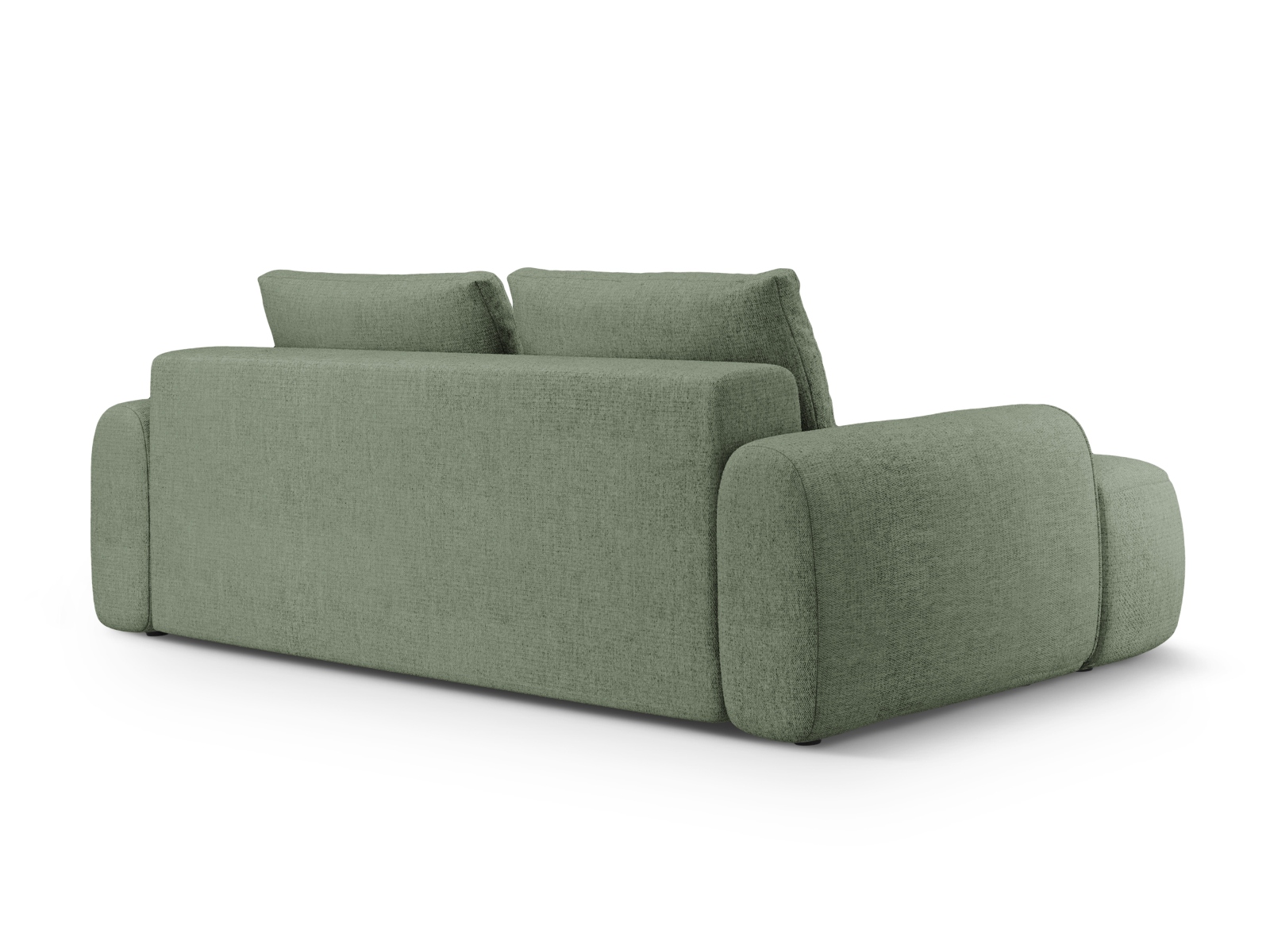 Cosmopolitan Design Schlafsofa Linz 4-Sitzer mit Bettkasten Strukturierter Stoff Sorella Dunkles Olivgrün