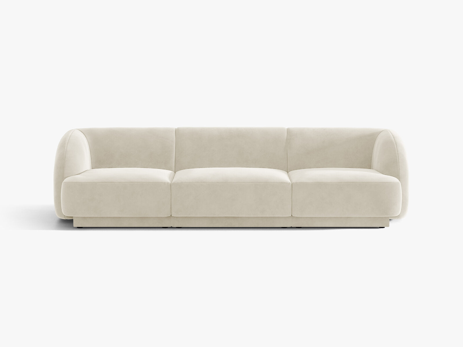 Micadoni Sofa Miley 3-Sitzer Samt Bluvel Helles Beige