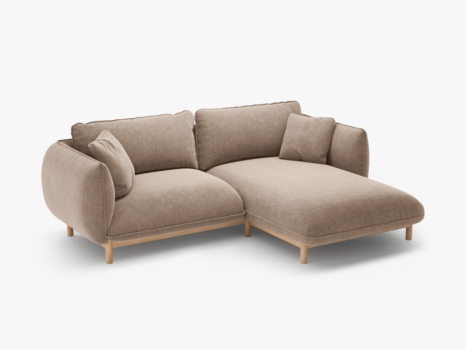Micadoni Ada Ecksofa 3-Sitzer Rechts Strukturierter Stoff Wind Sand