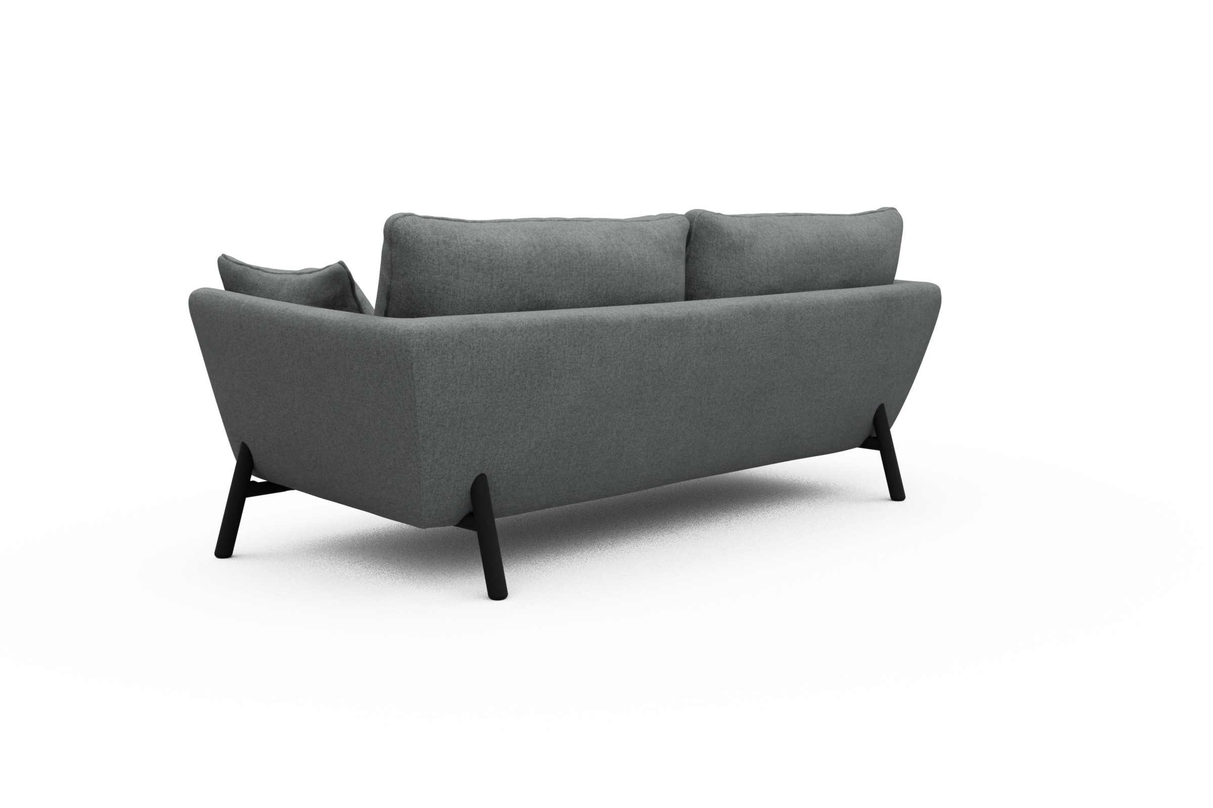 Sofa Emil 3-Sitzer Beinfarbe Eiche Schwarz Casone-Gravel-Grey