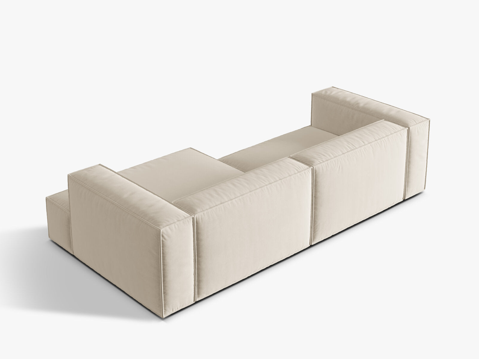 Micadoni Ecksofa Nuria 4-Sitzer Rechts Samt Beige