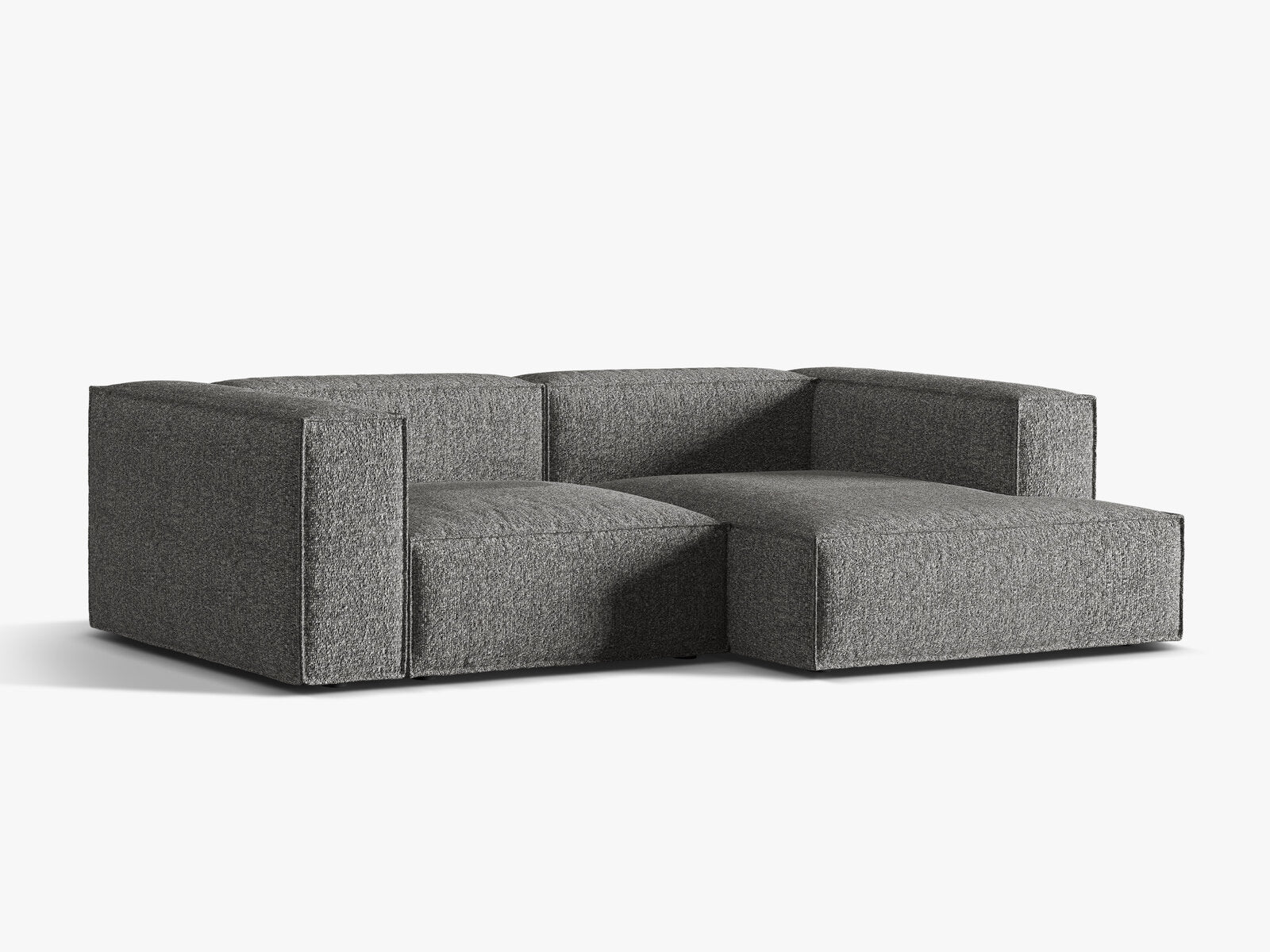Micadoni Ecksofa Nuria 3-Sitzer Rechts Boucle Graphit