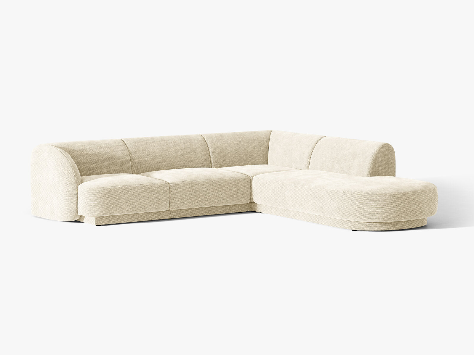 Micadoni Ecksofa Miley 6-Sitzer Rechts Chenille Haga Helles Beige