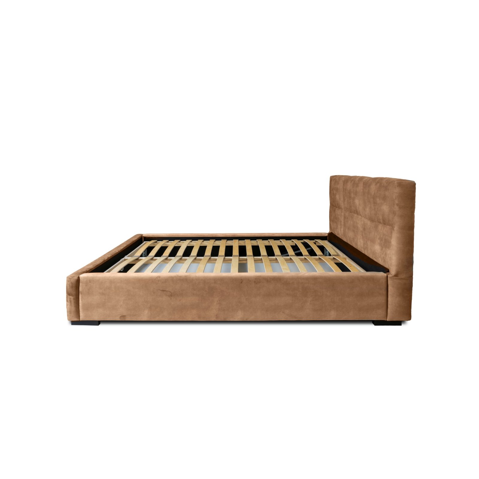 Polsterbett Portoza Samtstoff 160x200 mit Metallrahmen Macau Terra