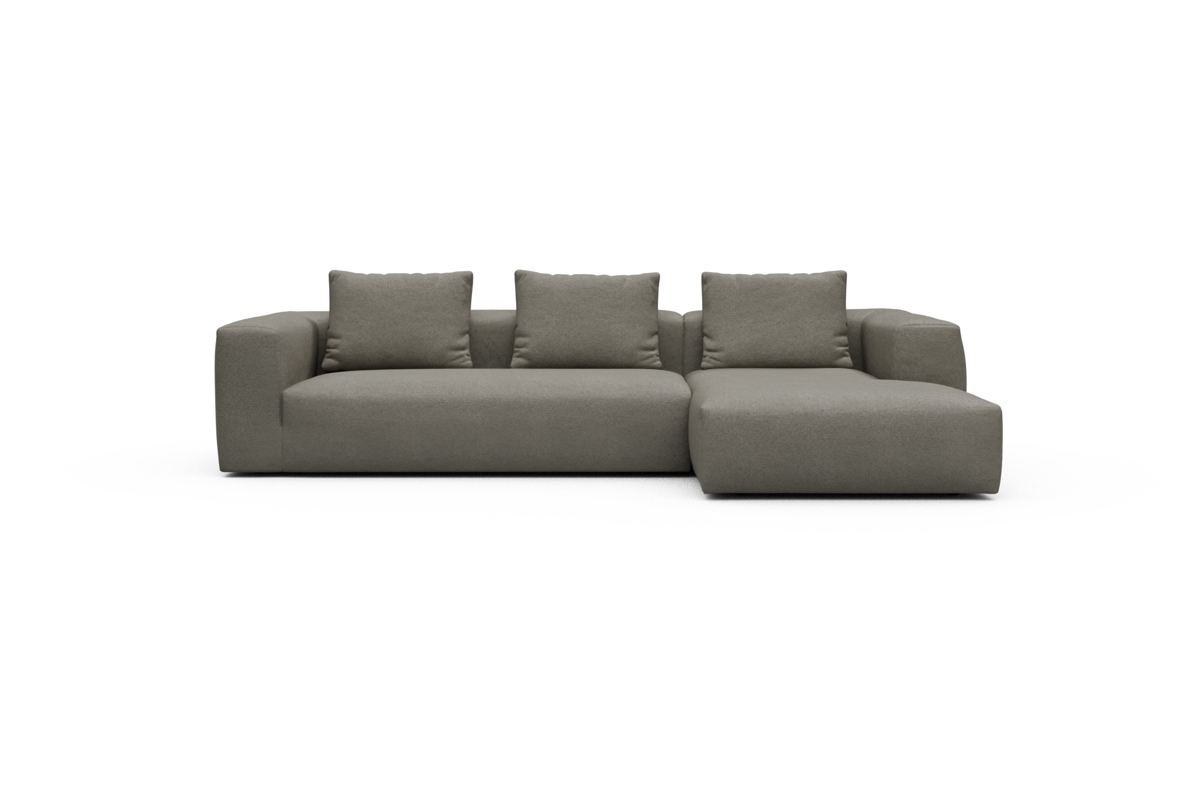 Skandi Home Ecksofa Fred Chaiselongue rechts mit 2,5-Sitzer Denari-Warm-Grey moebelfaktor