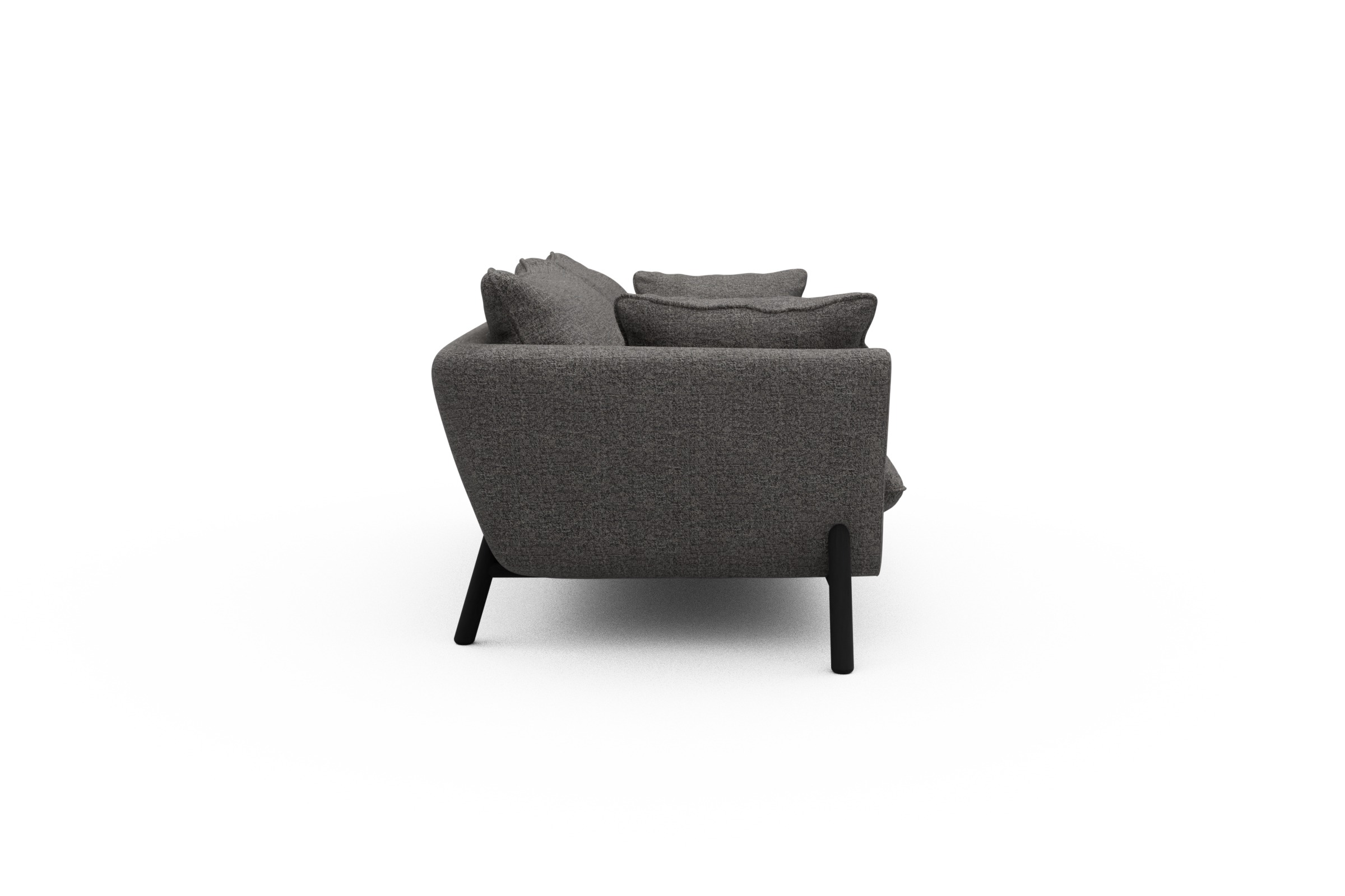 Sofa Emil PREMIUM 2-Sitzer Beinfarbe Eiche Schwarz Carreno-Salt-and-Pepper