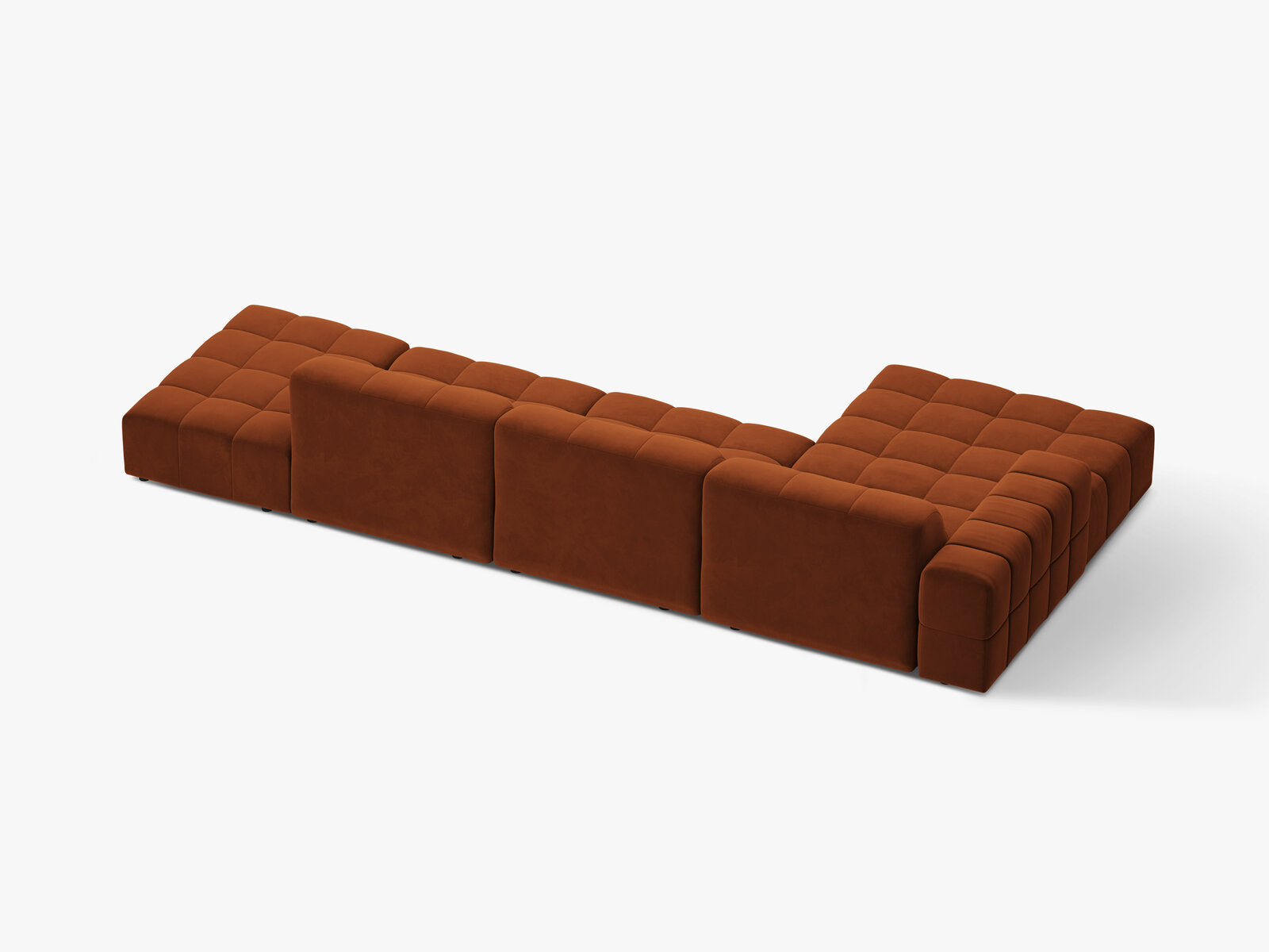 Micadoni Ecksofa Jennifer 5-Sitzer Links Samt Bluvel Terrakotta