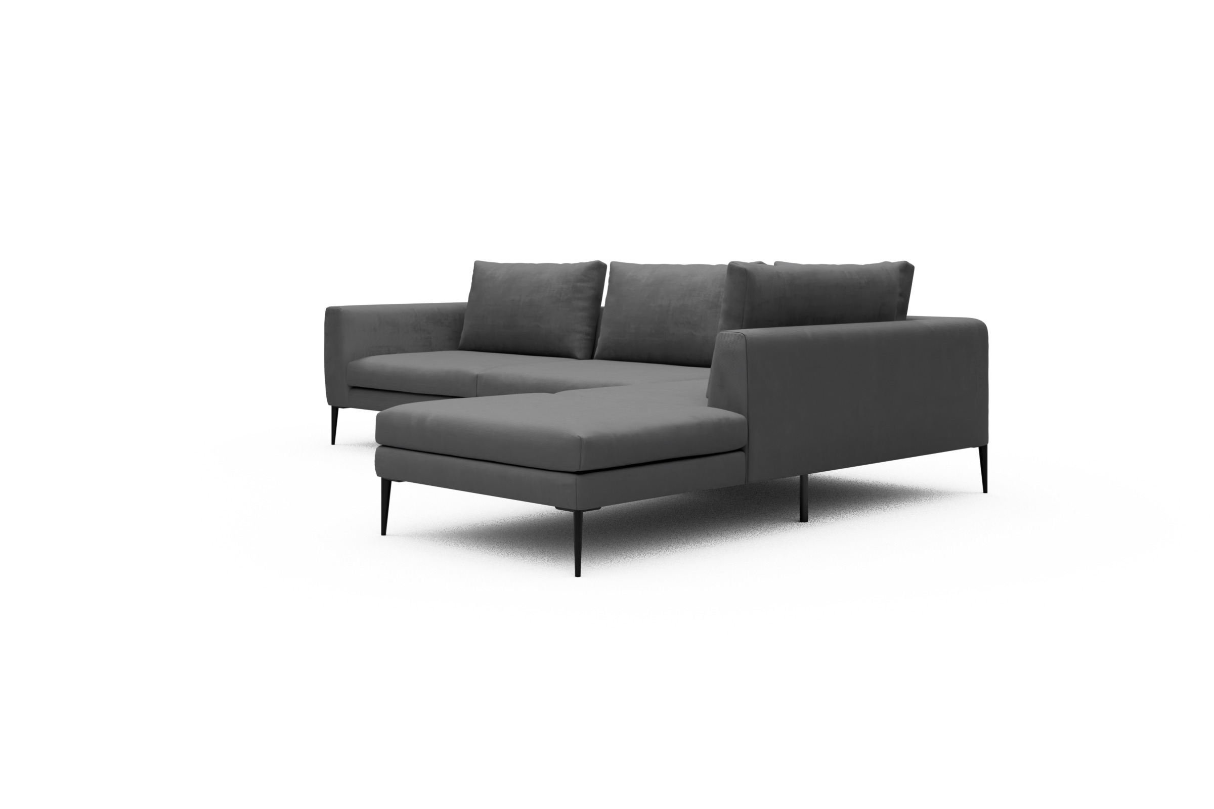 Ecksofa Paul Relax-Ecke links mit 3-Sitzer Cordufine-Grey