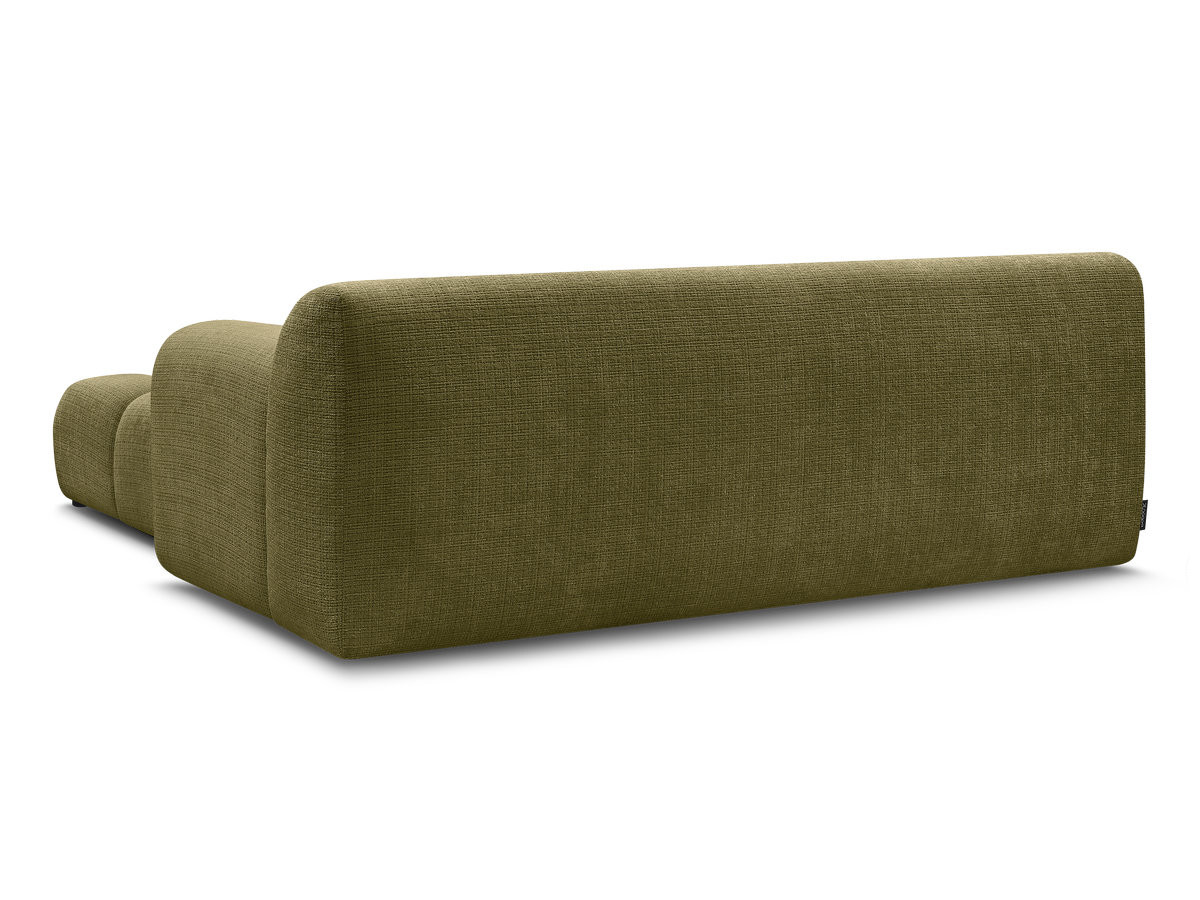 Bobochic Melisse Sofa 2-Sitzer mit Pouf Strukturstoff Grün