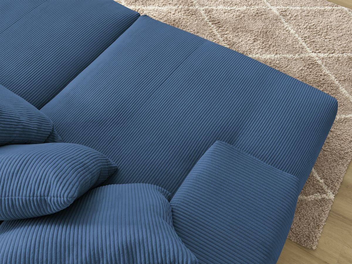 Bobochic Voltaire Sofa 4-Sitzer 248 × 170 cm Cordsamt Dunkelblau