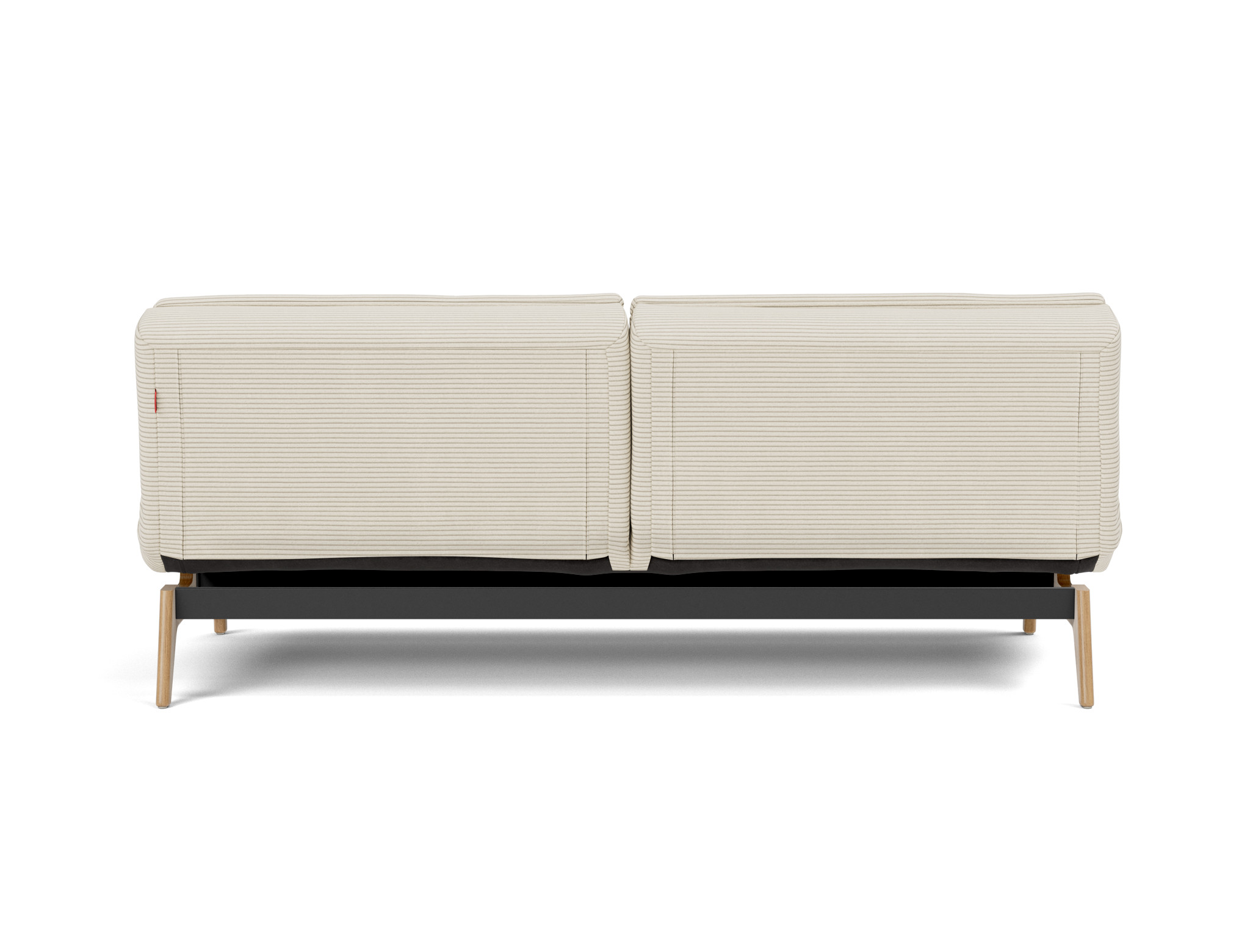 Schlafsofa Dublexo Kord Corduroy 594-Ivory Beine Eiche