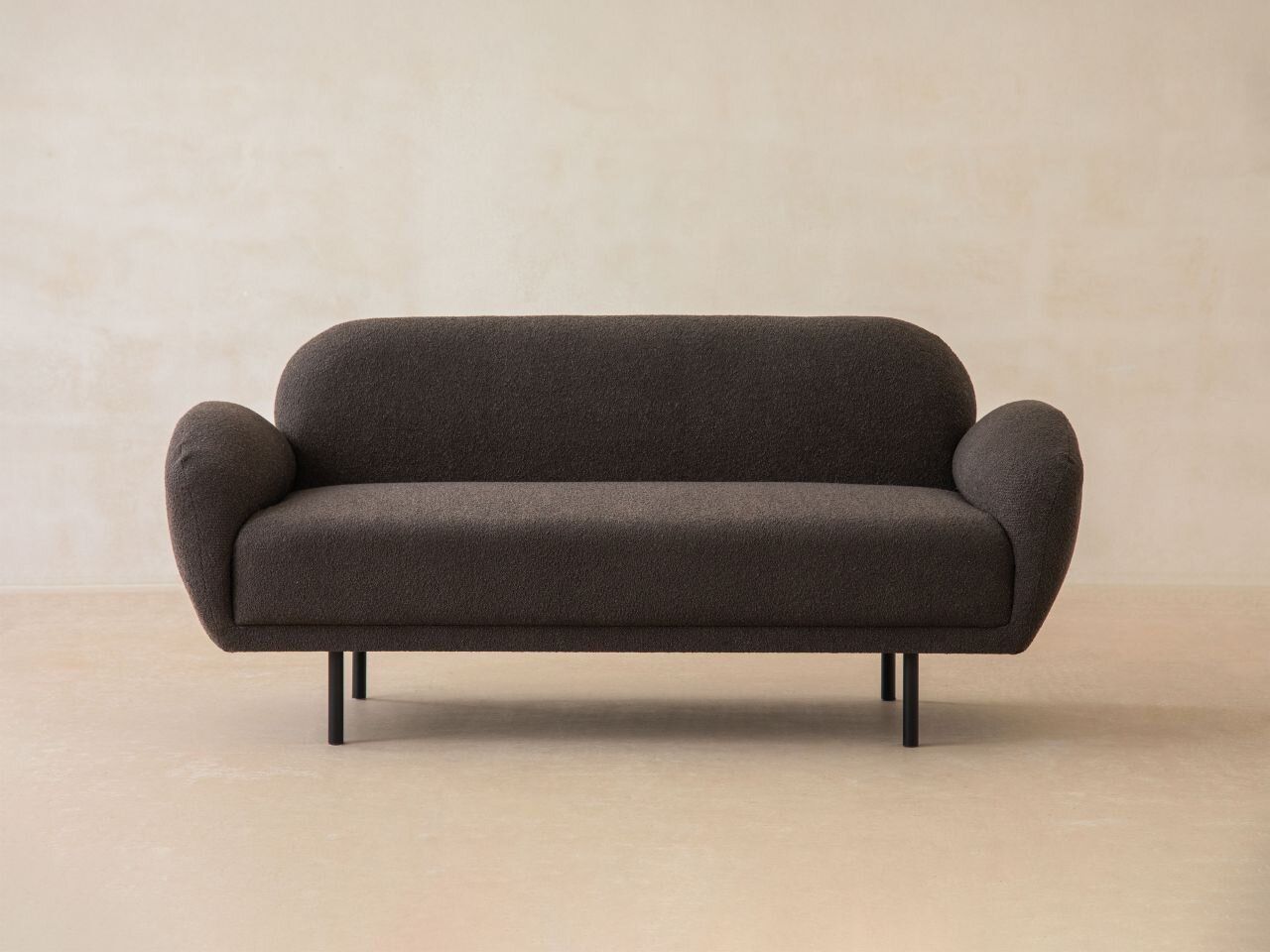 Micadoni Sofa Poppy 3-Sitzer Boucle Baloo Dunkelgrau