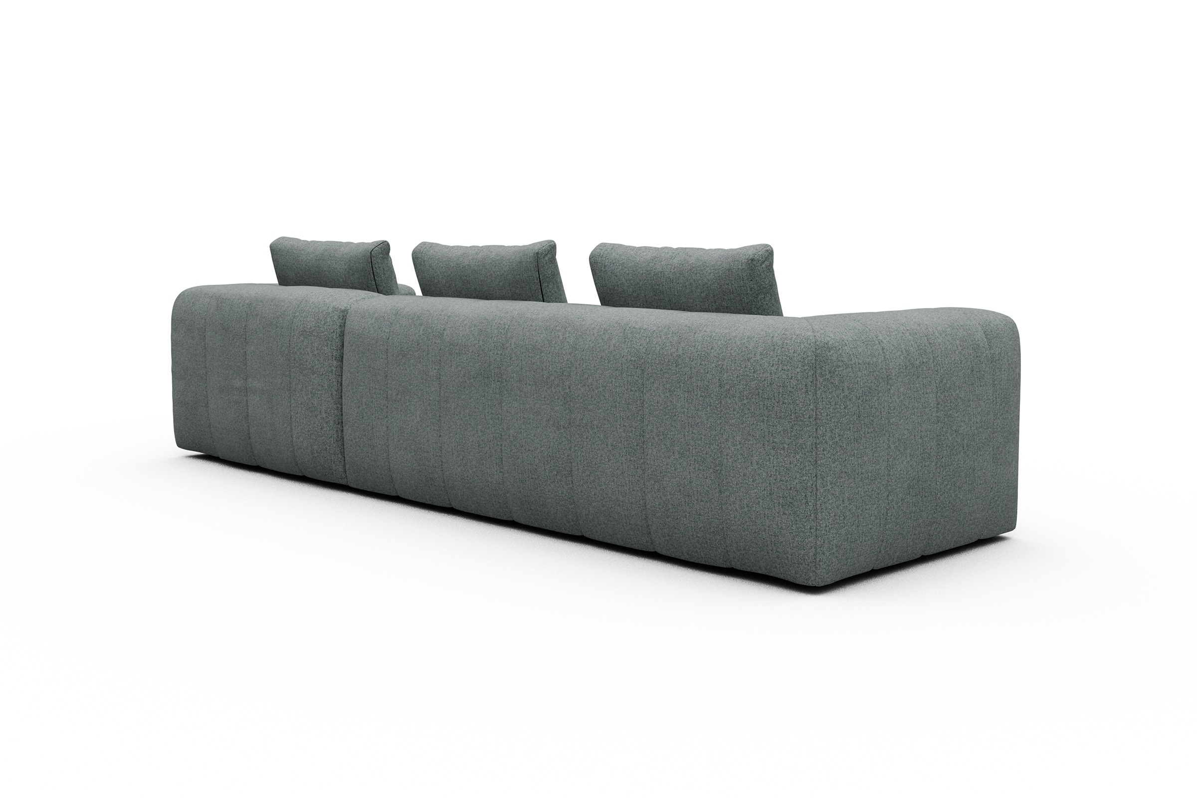 Ecksofa Hugo 2,5-Sitzer Armlehne links mit Chaiselongue Casone-Light-Mixed-Green