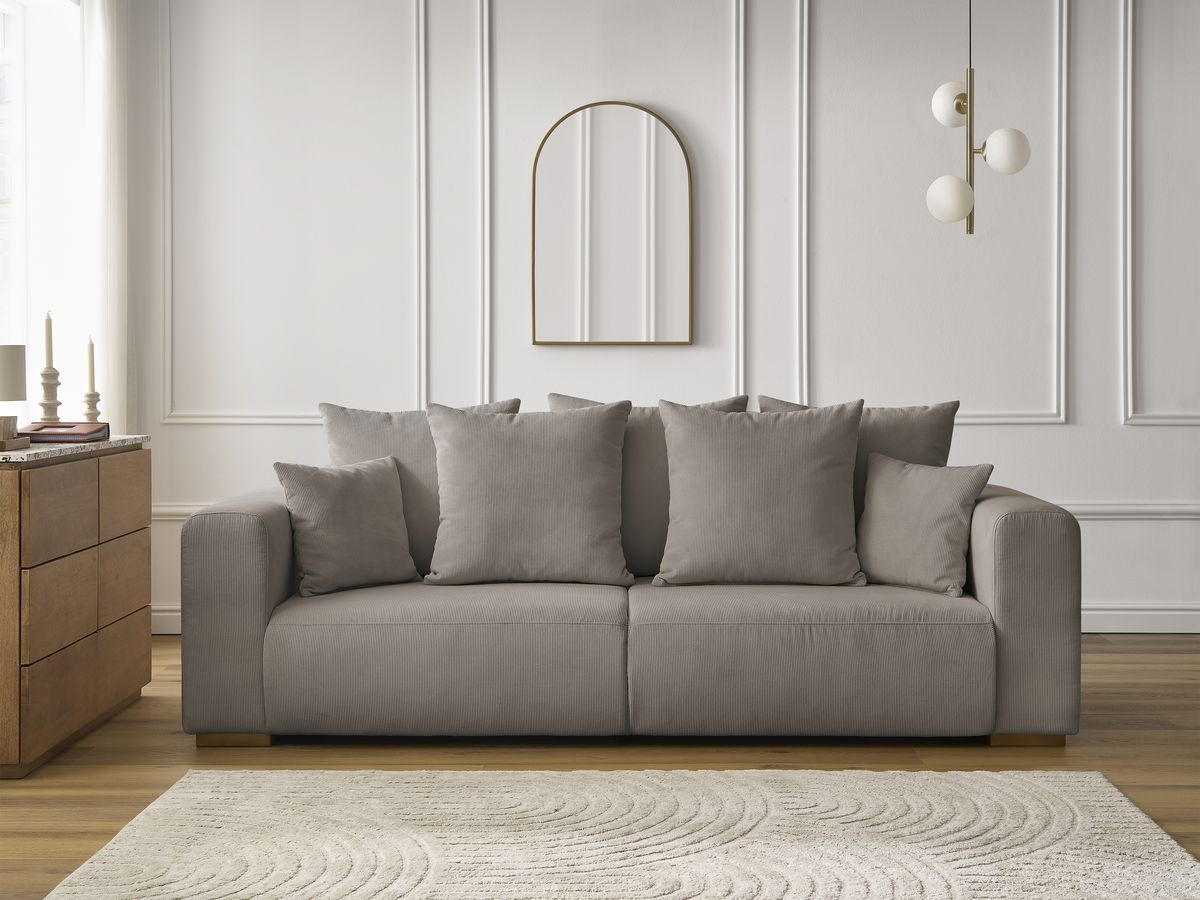 Bobochic Sidonie Sofa 3-Sitzer Cordsamt Taupe