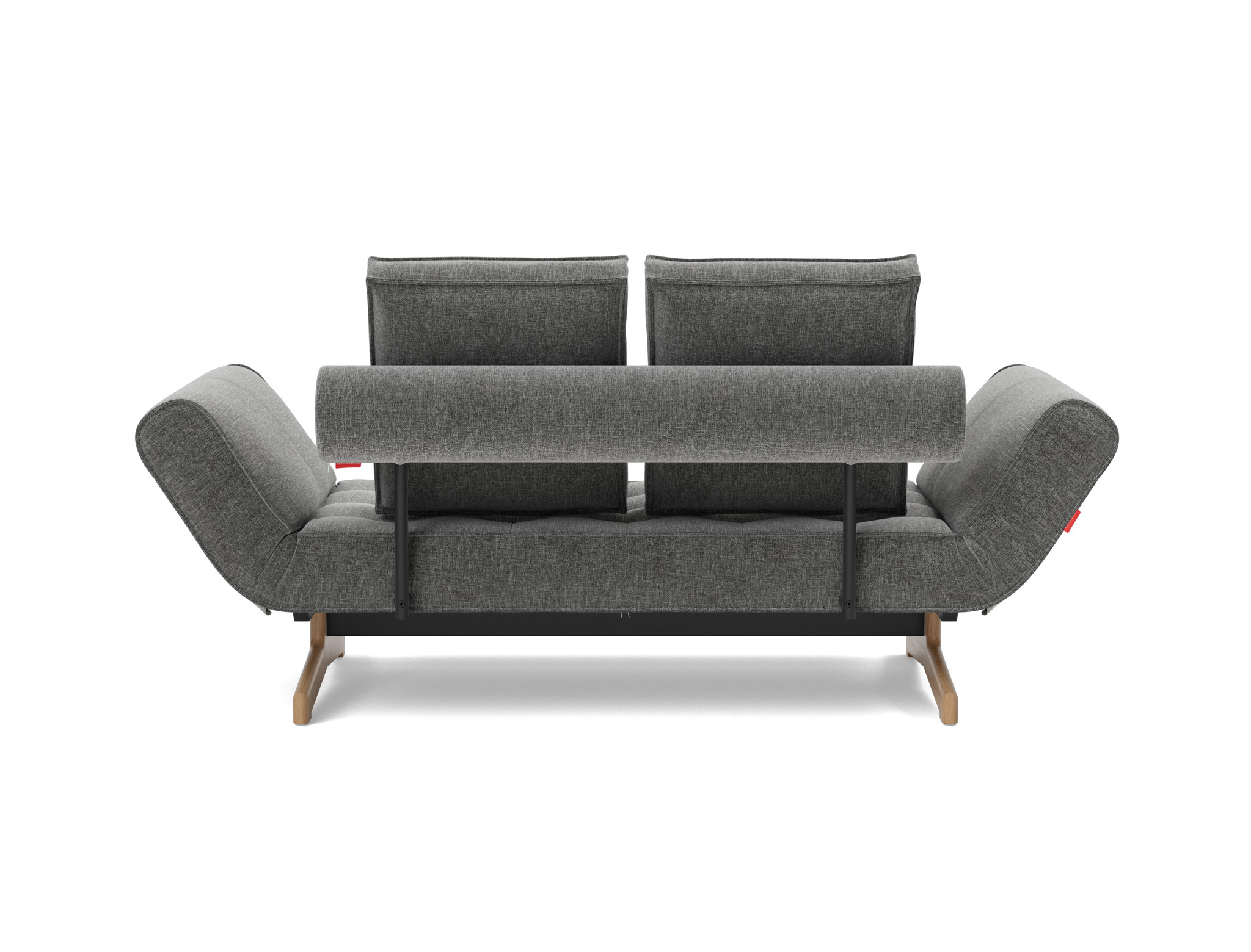 Tagesbett Ghia Strukturierter Stoff Twist 563-Charcoal Beine Eiche