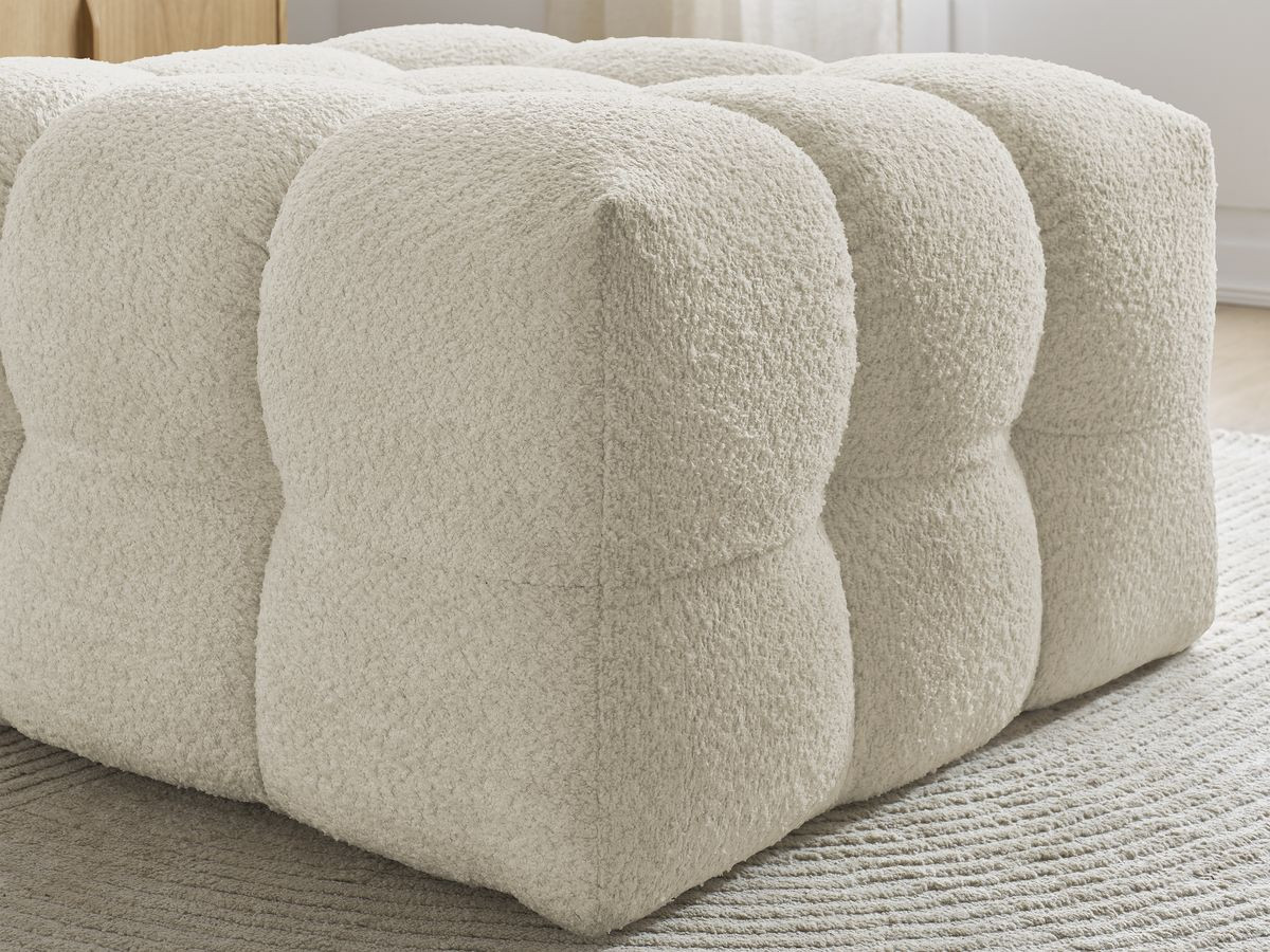 Bobochic Cloud Pouf Bouclé-Stoff Beige