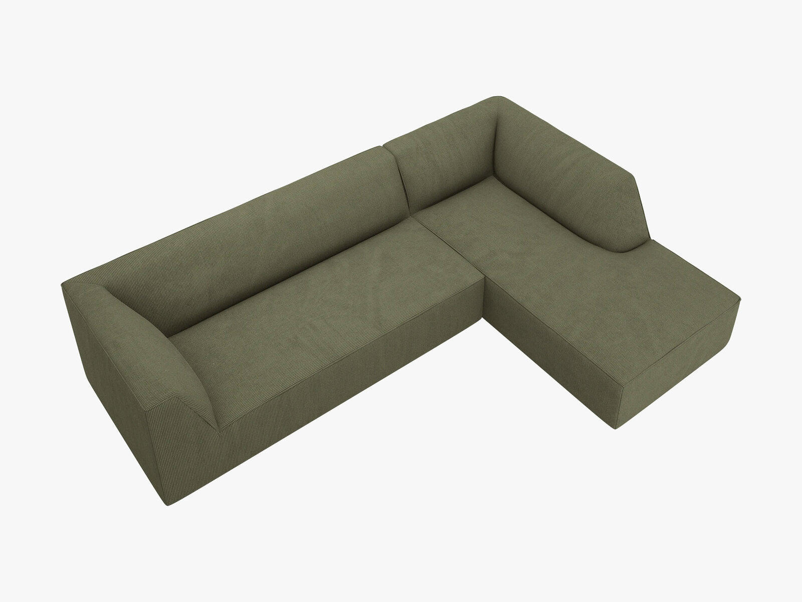 Micadoni 4-Sitzer Modular Sofa Ruby Rechts Kord Scala Grün