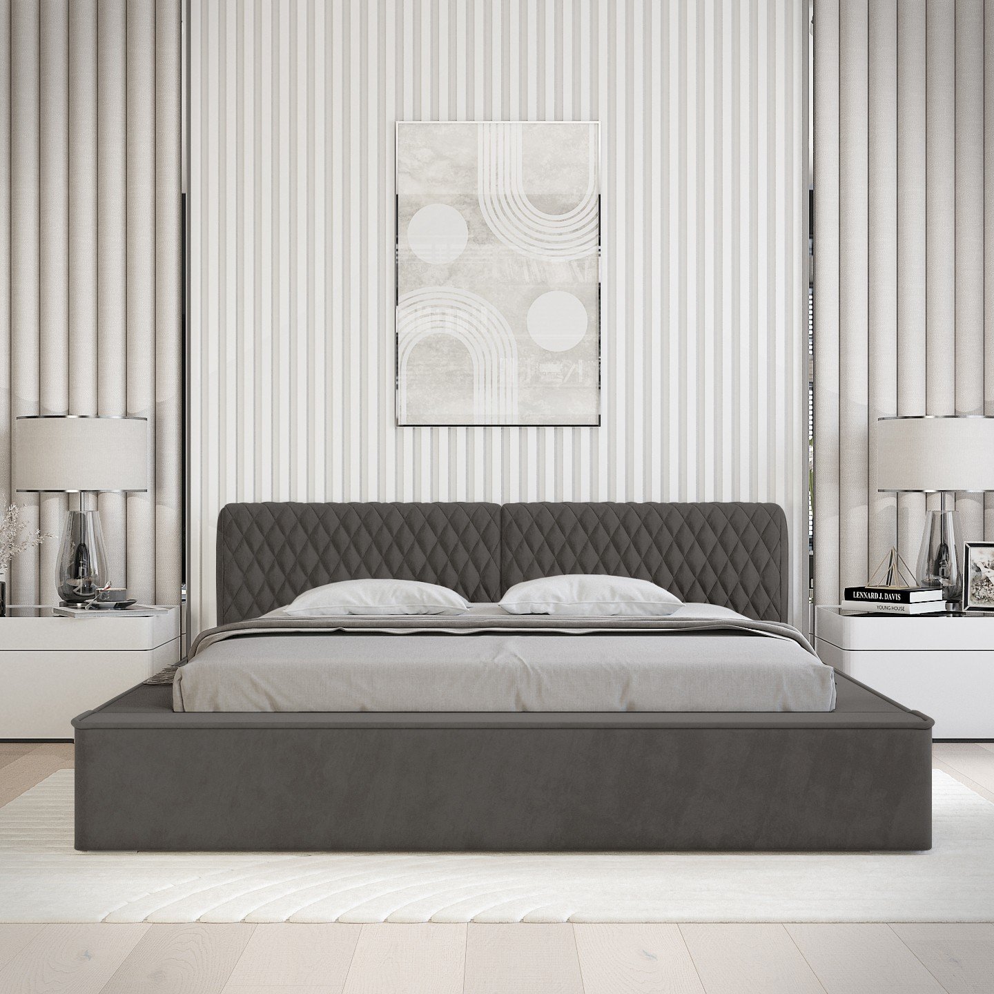Polsterbett Mento Chenille 160x200 mit Metallrahmen Ditra-New 14