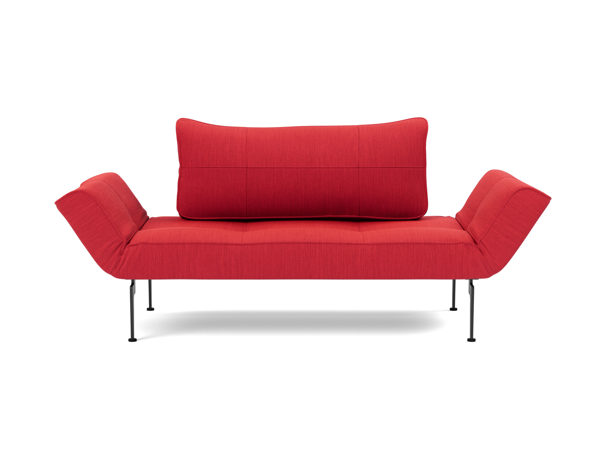 Tagesbett Zeal Flachgewebe Elegance 511-Red Beine Laser schwarz