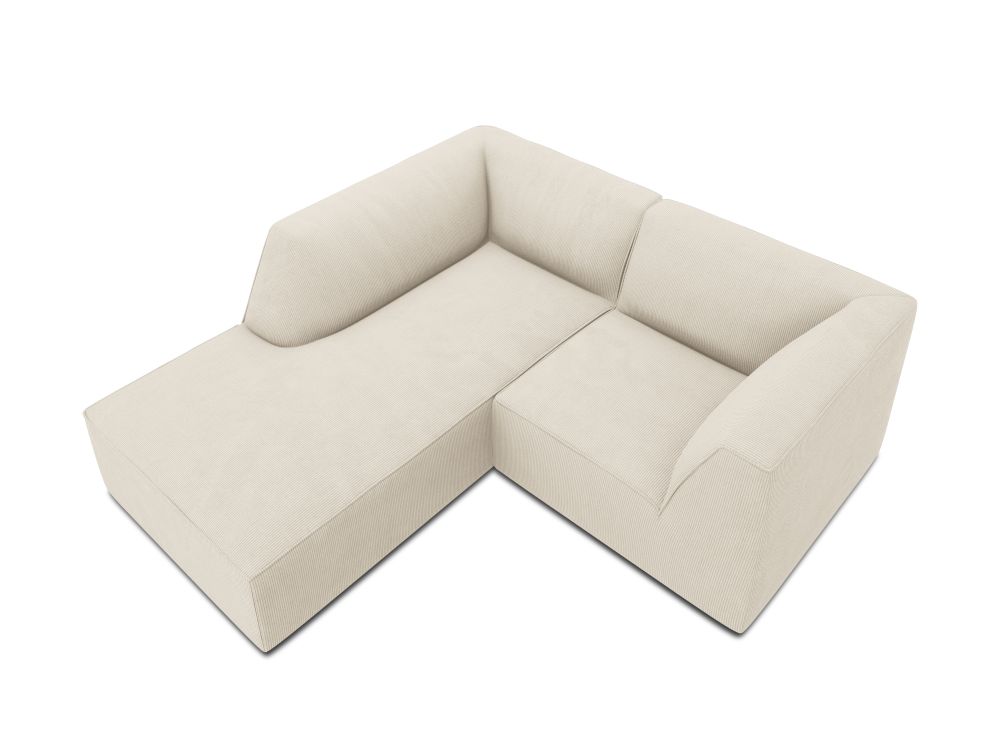 Cosmopolitan Design Ecksofa Siena 3-Sitzer Kord Scala Helles Beige Links