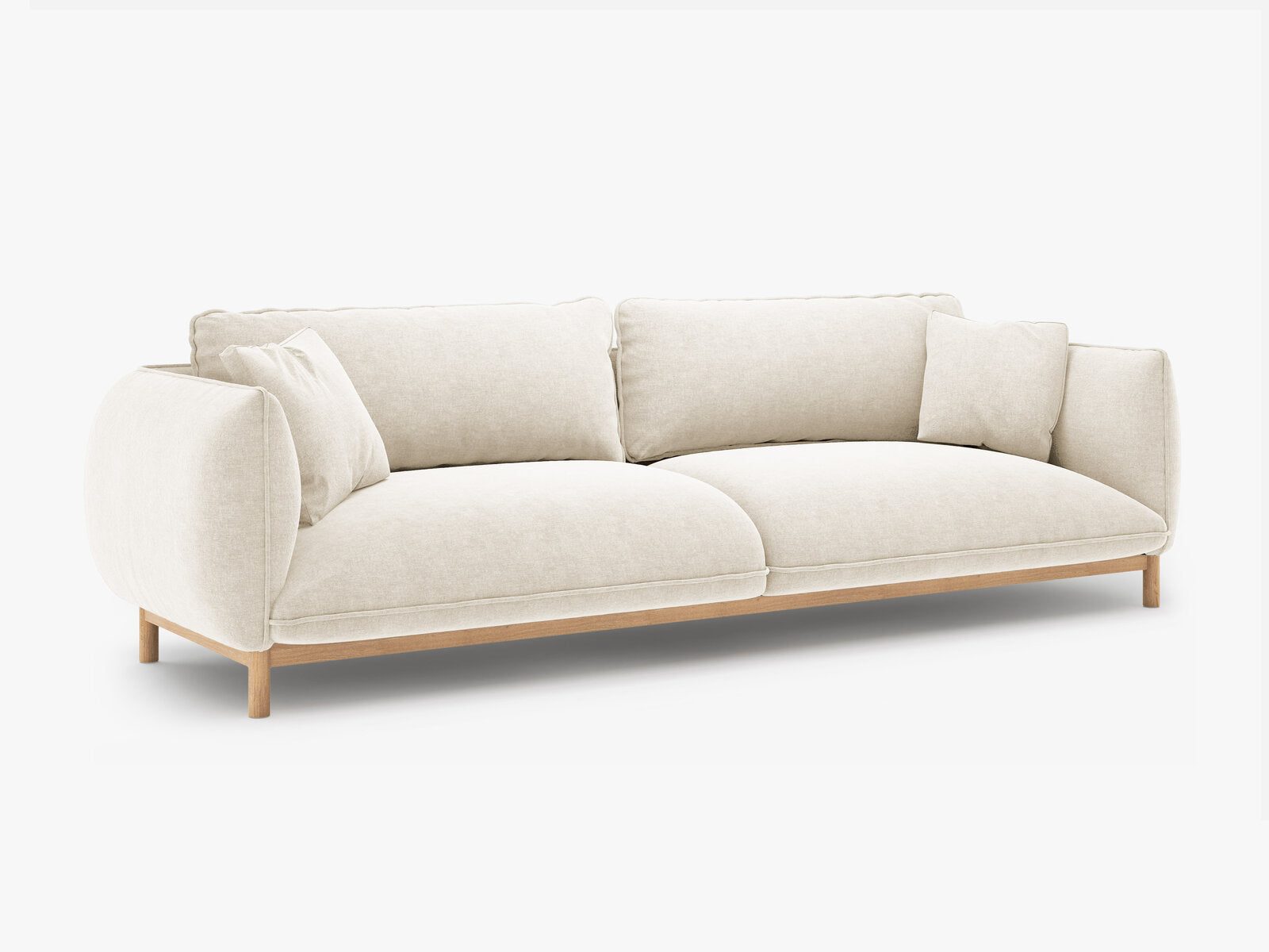Micadoni Ada Sofa 4-Sitzer Strukturierter Stoff Wind Elfenbein