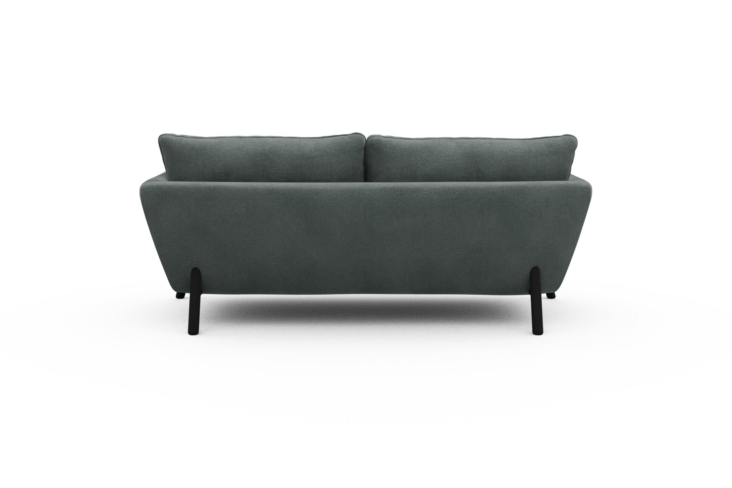 Sofa Emil 2-Sitzer Beinfarbe Eiche Schwarz Smooth-Silver-Grey