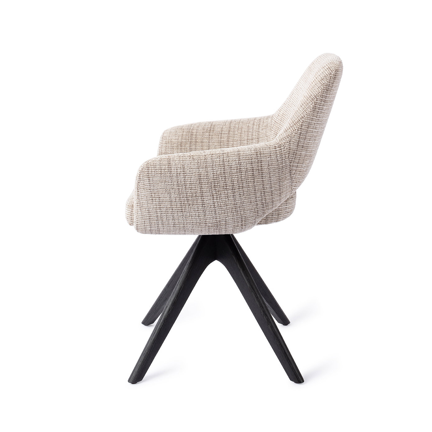 Jesper Home Esszimmerstuhl Yanai Caramel Grid Revolve Eiche Schwarz