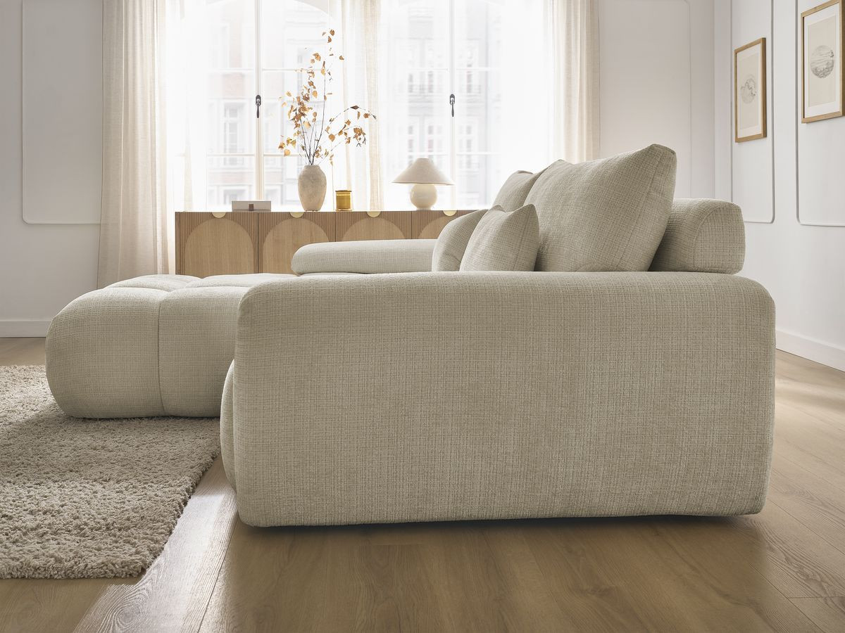 Bobochic Ivane Ecksofa Strukturstoff Beige Ecke links