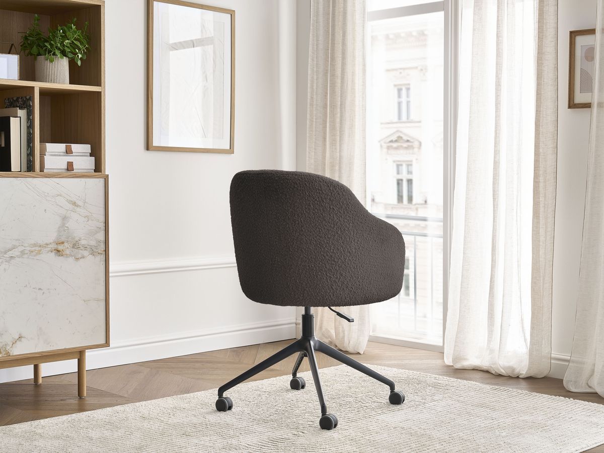 Bobochic Sophie Bürostuhl Bouclé-Stoff Braun