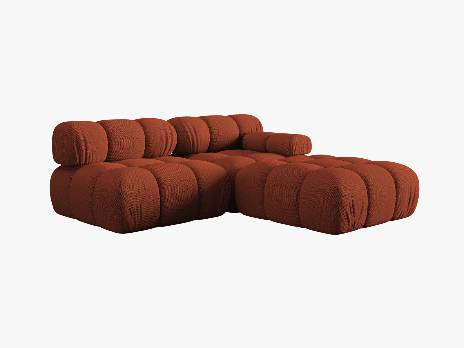 Micadoni Modulares Sofa Bellis 4-Sitzer Rechts 3D-Stoff Sonic Ziegel