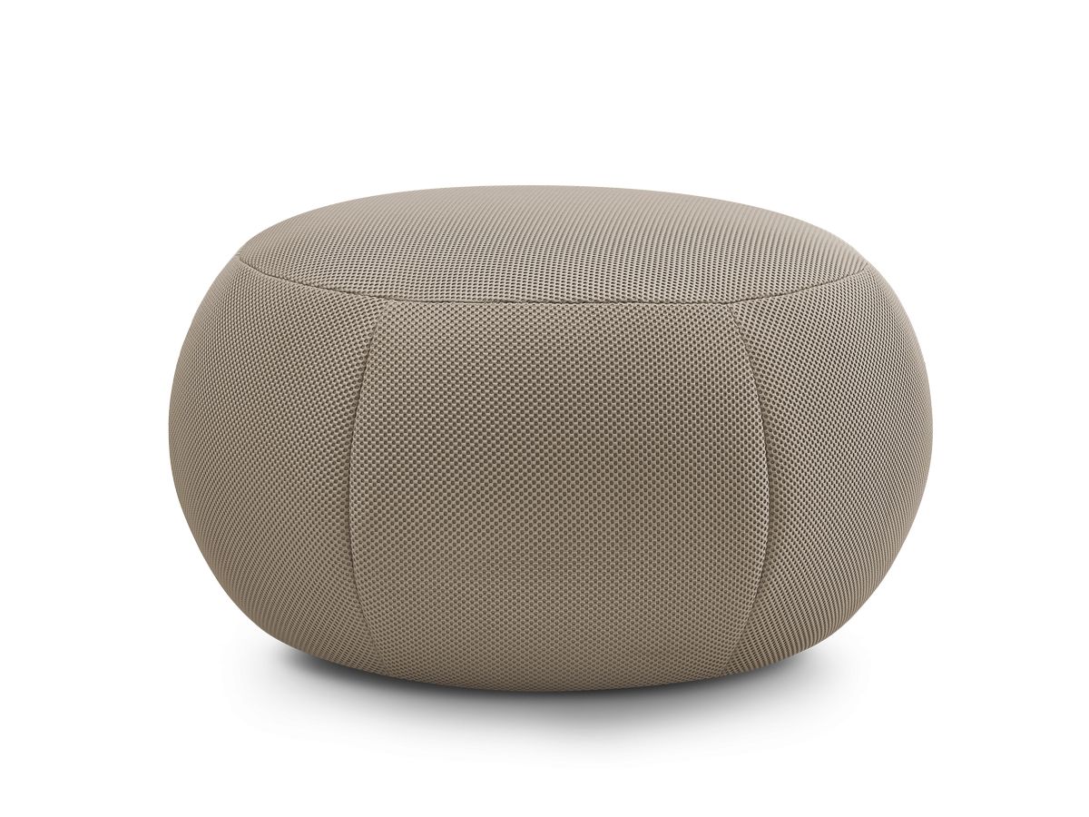 Bobochic Hayden Pouf, rund Mesh-Stoff Taupe, 76 cm