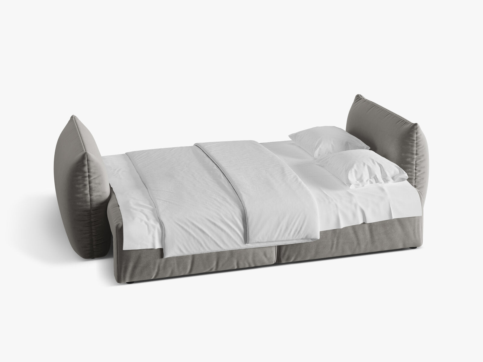Micadoni Bloom Schlafsofa 3-Sitzer mit Bettkasten Samt Casino Grau