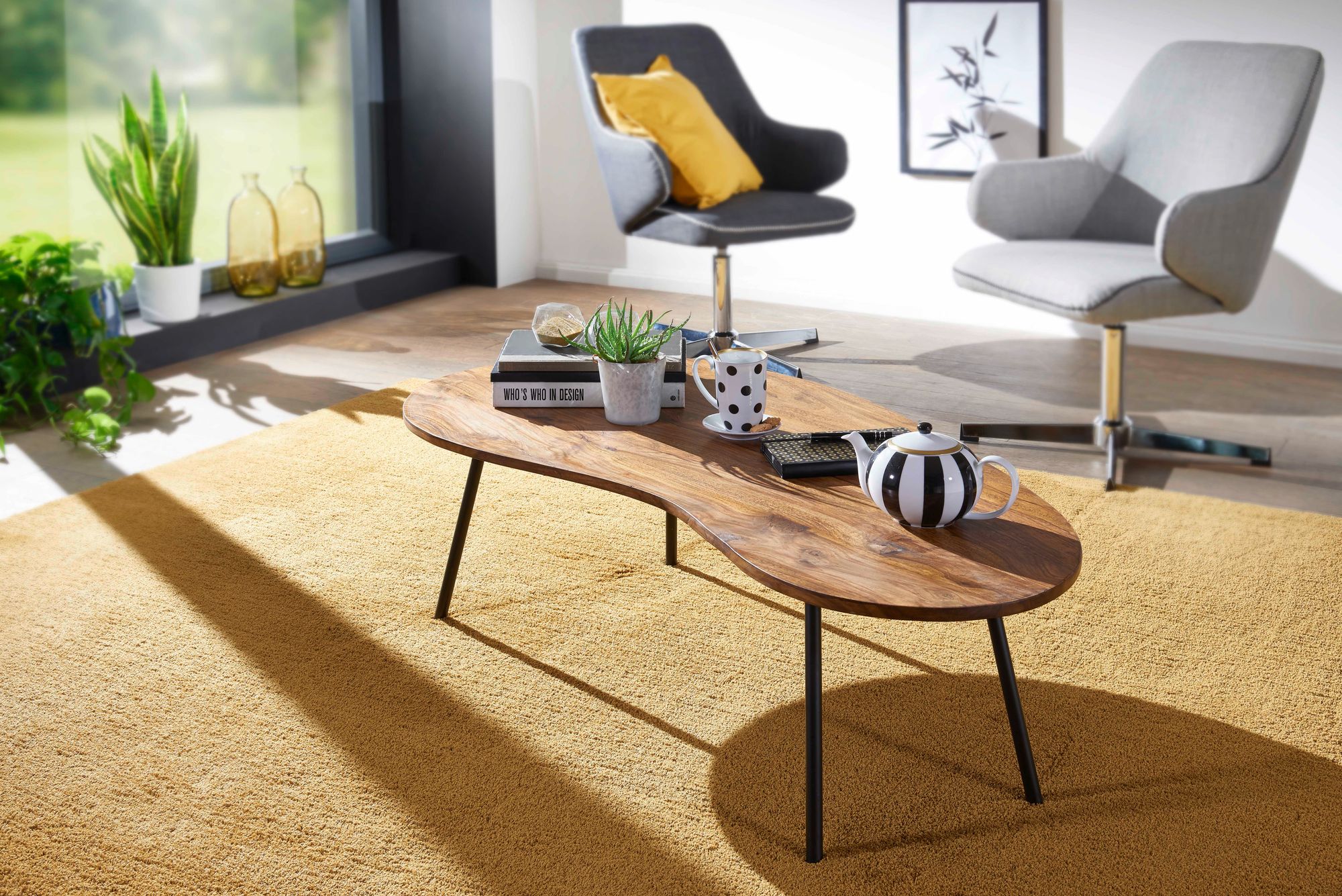 Couchtisch Sula Massivholz Dunkelbraun 122 × 63 × 36 cm