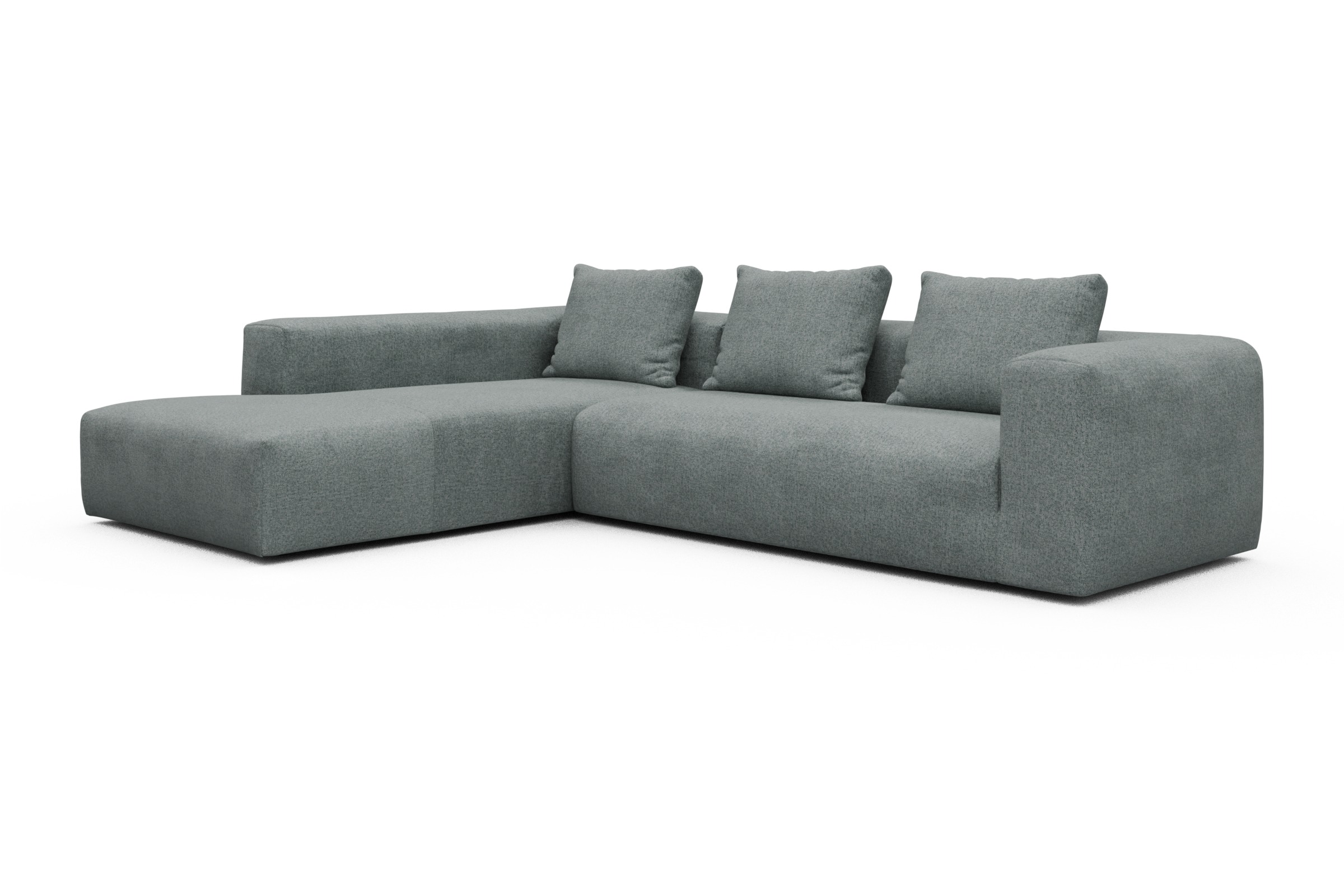 Ecksofa Fred Relax-Ecke links mit 2,5-Sitzer Casone-Light-Mixed-Green