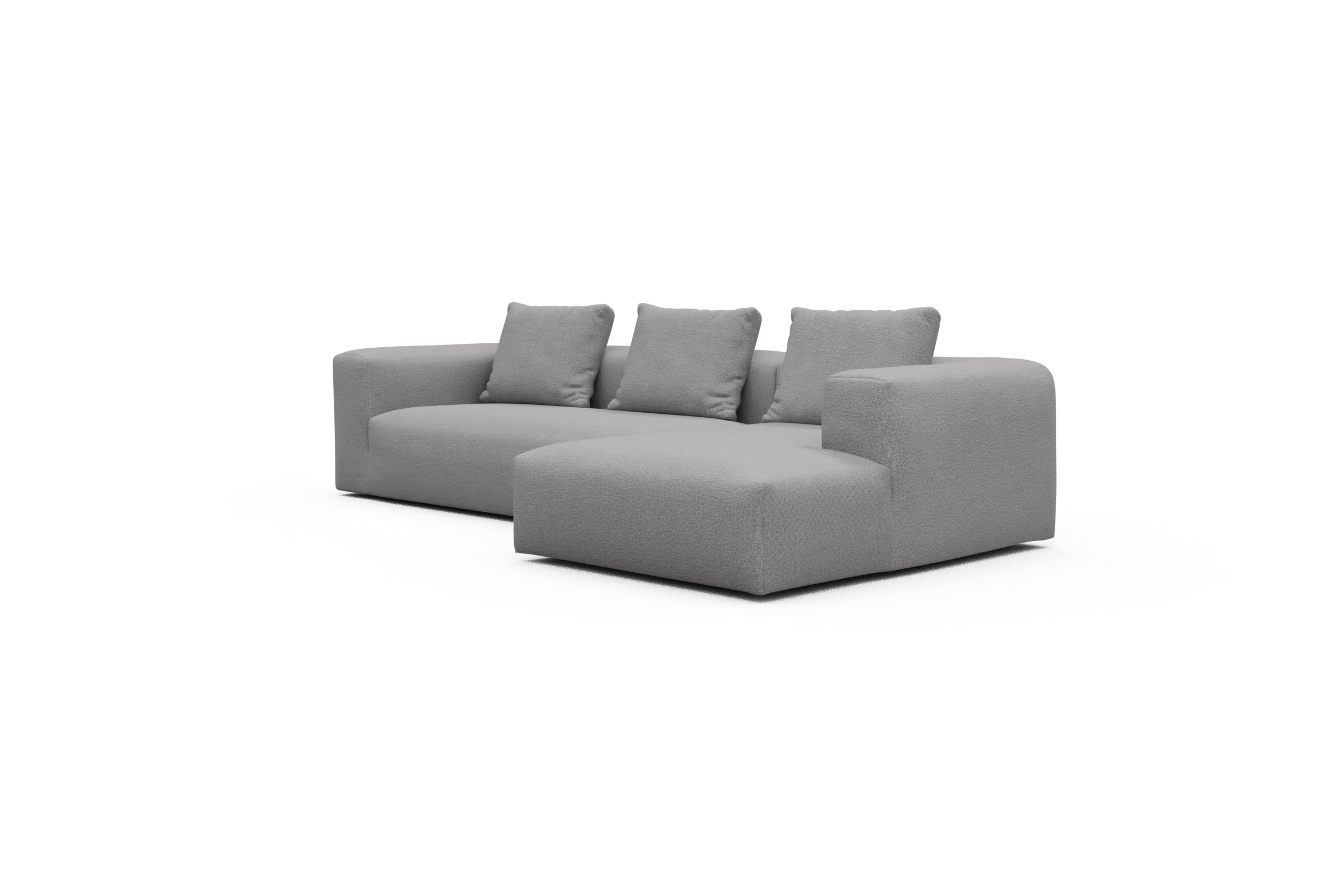 Ecksofa Fred Chaiselongue rechts mit 2,5-Sitzer Sama-Grey