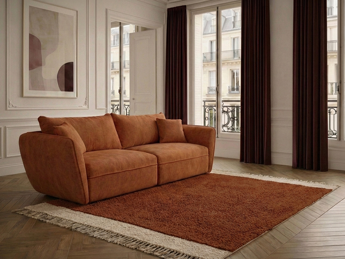 Bobochic Luigi Sofa 3-Sitzer Strukturstoff Orange