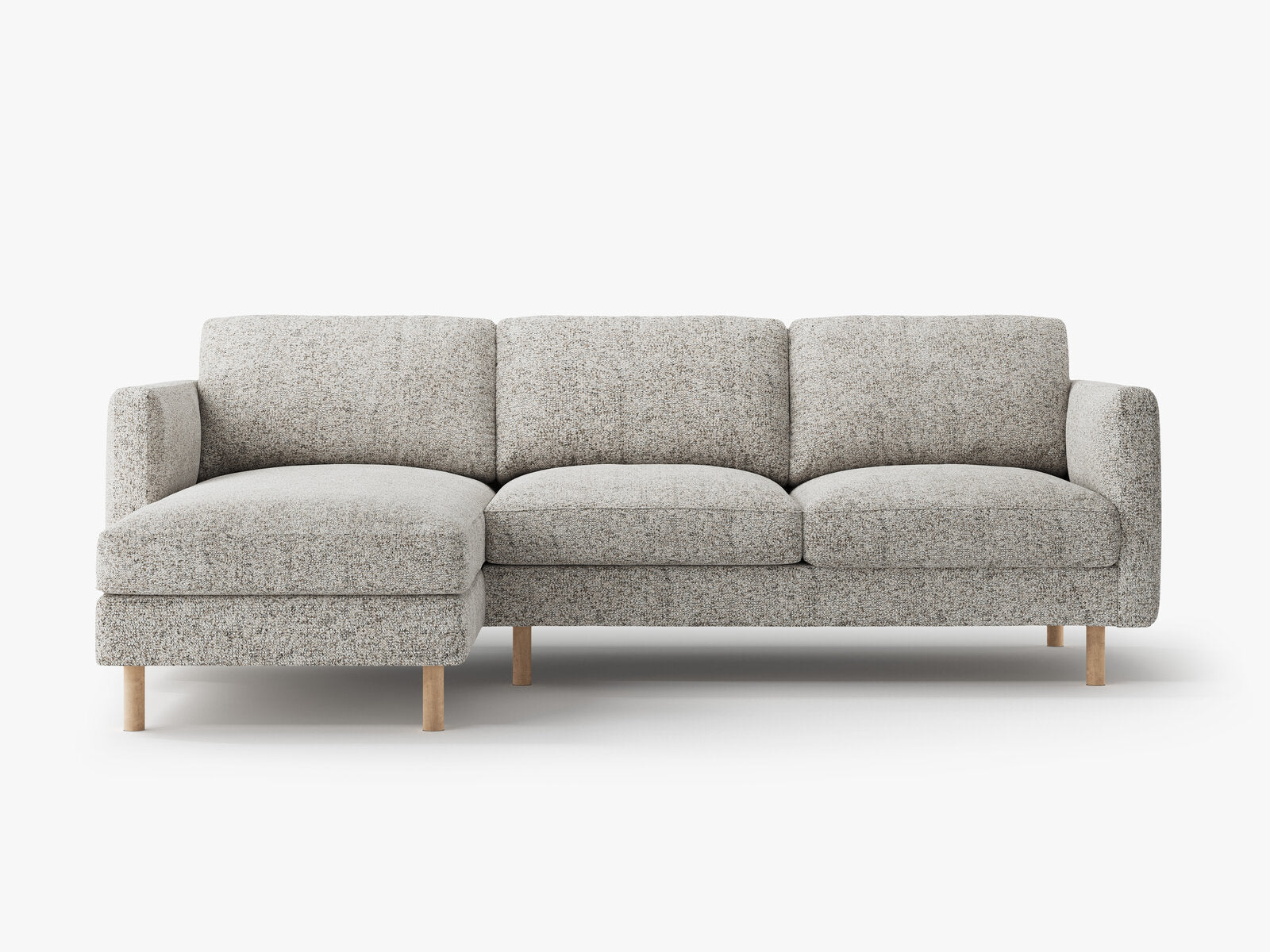 Micadoni Ecksofa Eden Groß 3-Sitzer Links Strukturierter Stoff Beige Melange