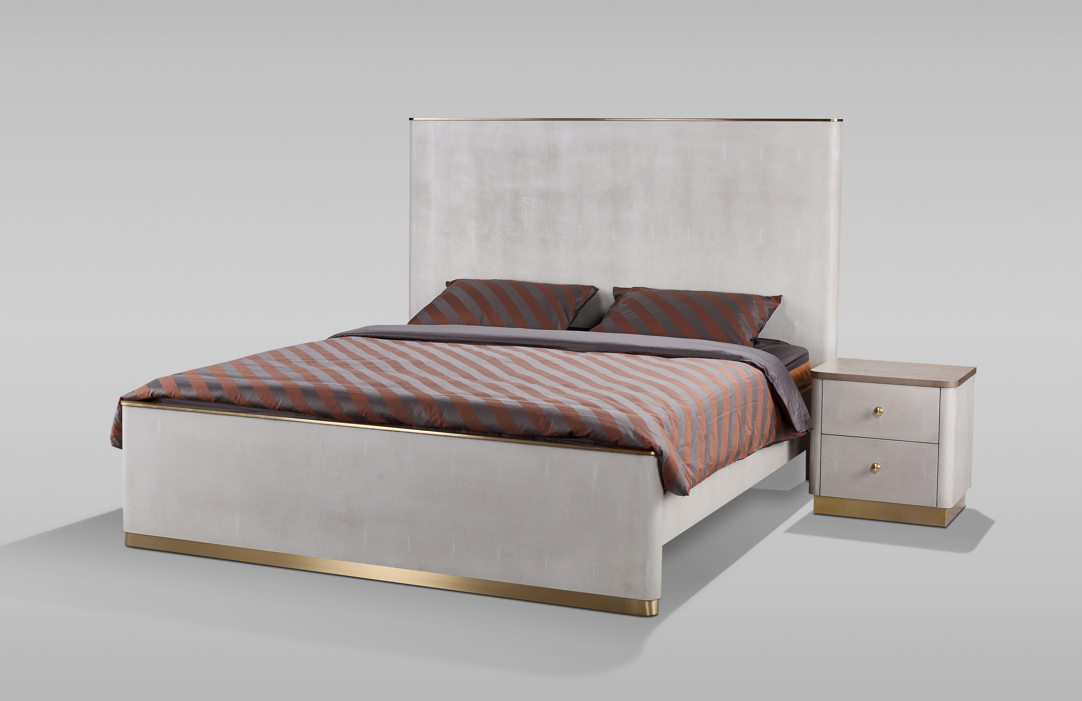 Livin Hill Set Stilig Bedroom: Polsterbett + 2× Nachttisch