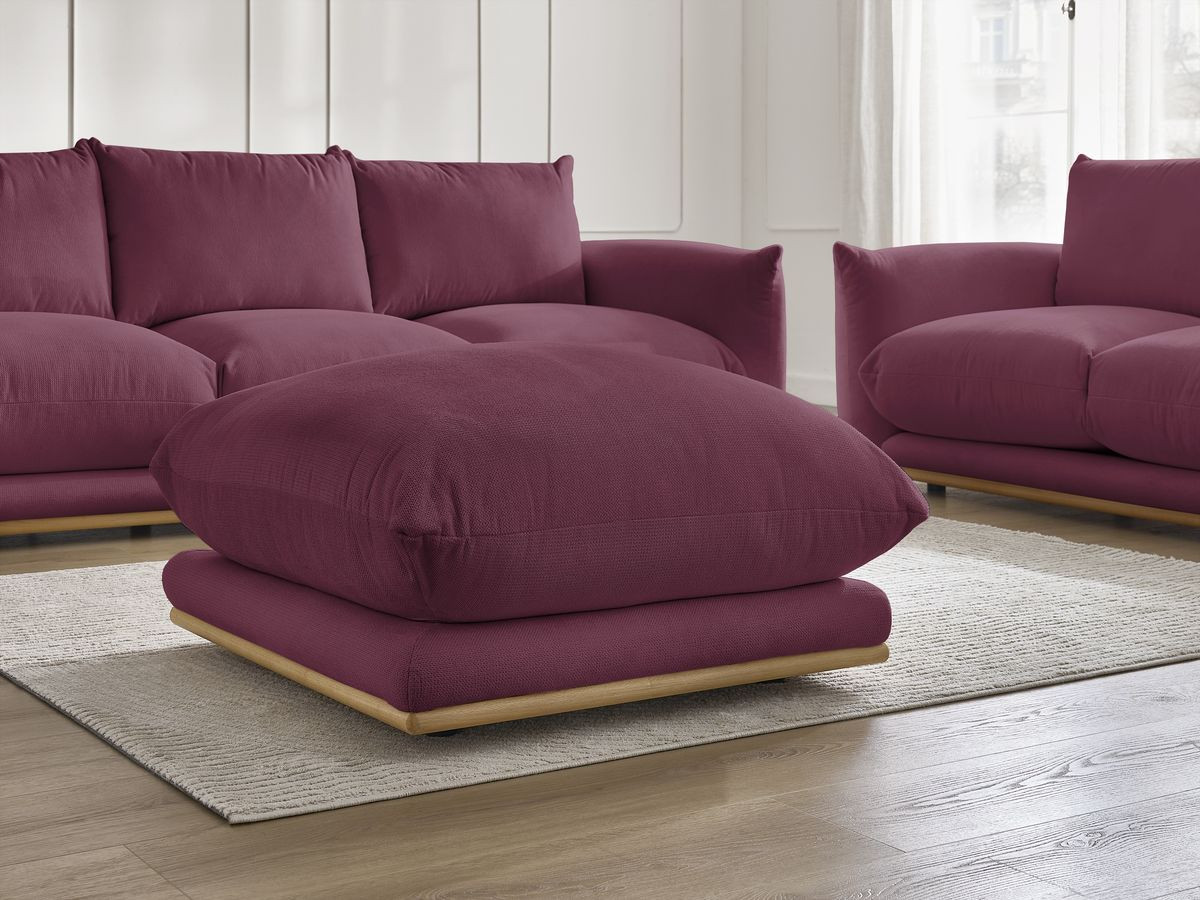 Bobochic Ernest Sofa 6-Sitzer mit Pouf Stoff Rot
