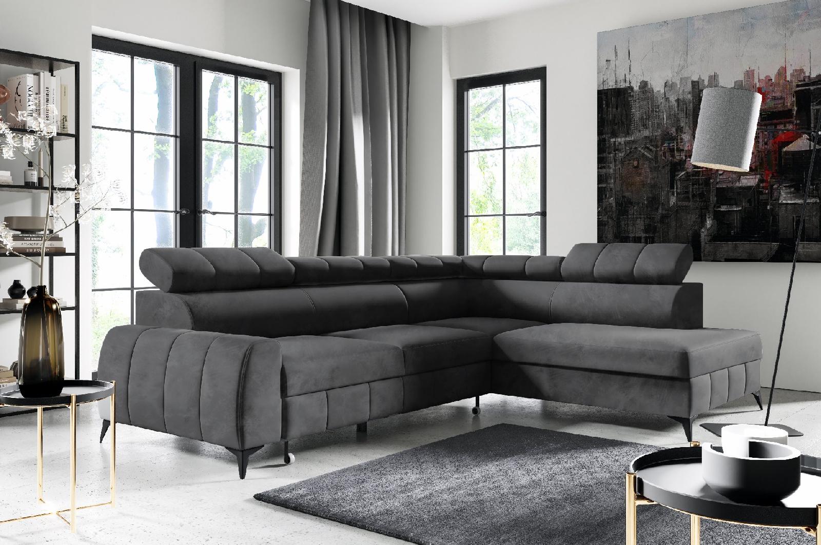 Eckschlafsofa London Monolith wasserabweisender Samtstoff