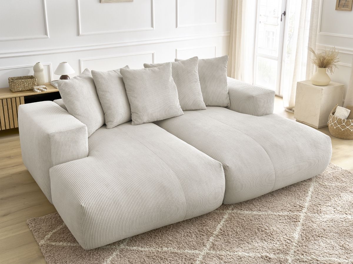 Bobochic Voltaire Sofa 4-Sitzer 248 × 170 cm Cordsamt Beige