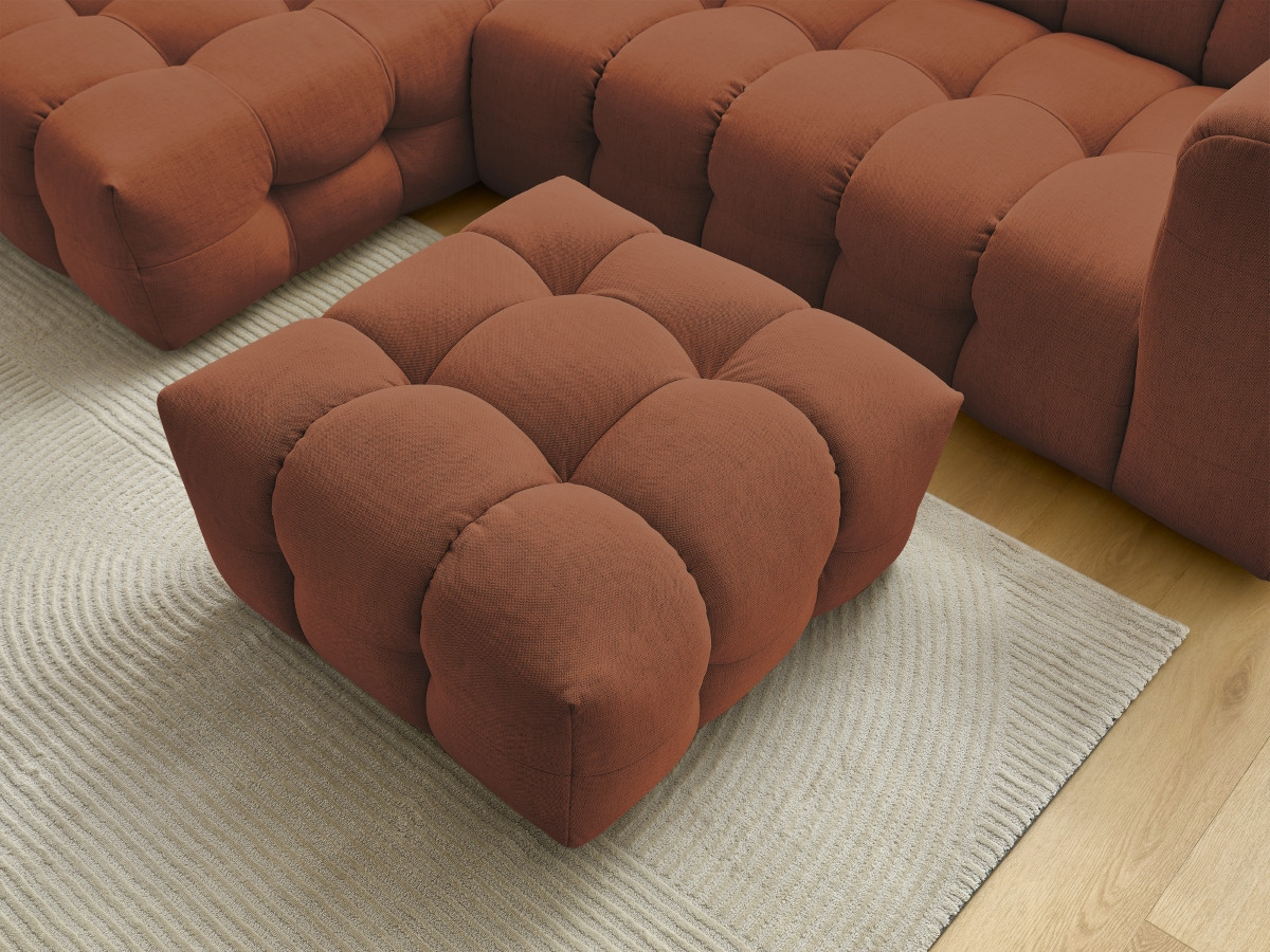 Bobochic Cloud Ecksofa mit Pouf 288 × 184 cm Stoff Orange Ecke links